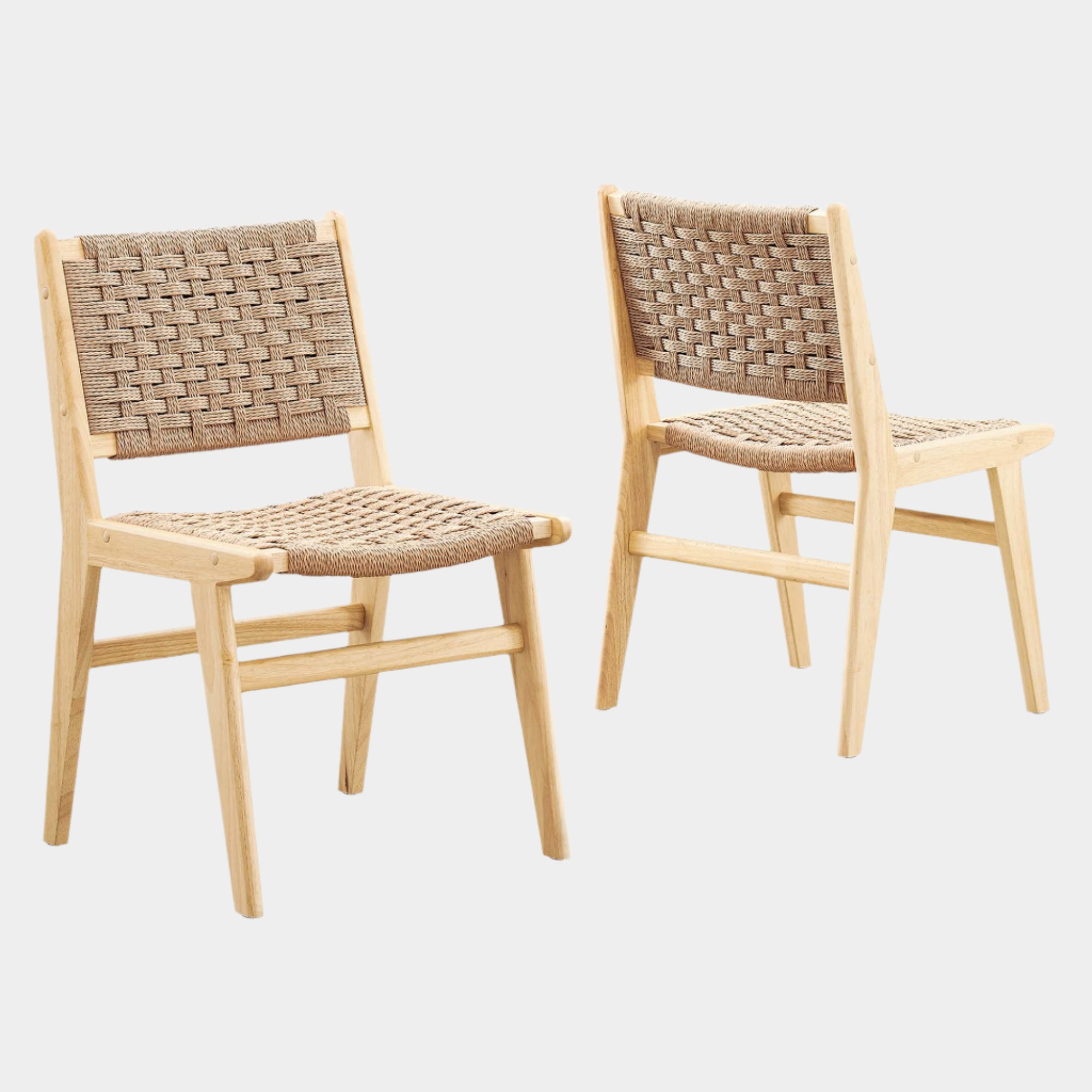 Saoirse Woven Rope Wood Dining Side Chair - Set of 2