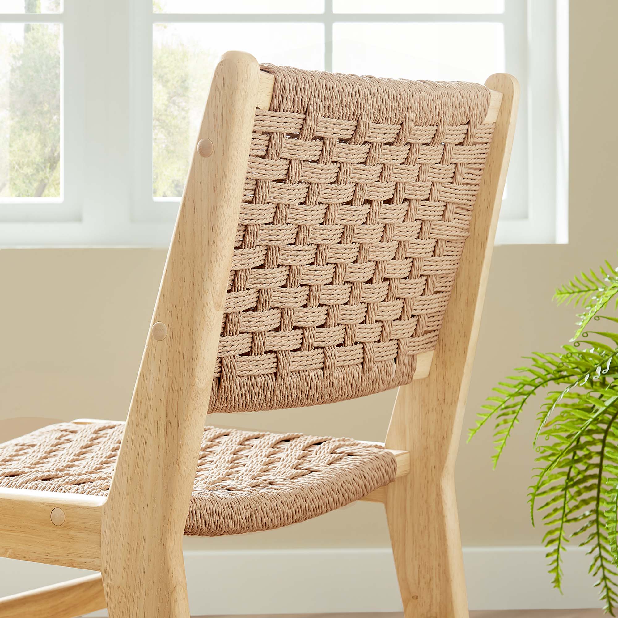 Saoirse Woven Rope Wood Dining Side Chair - Set of 2