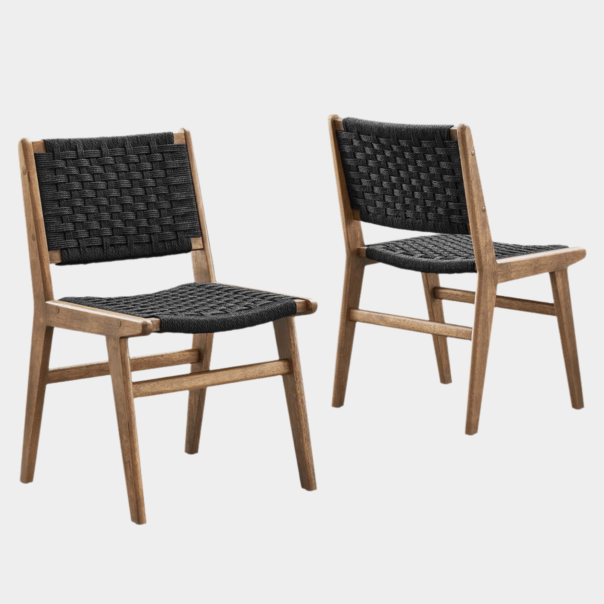 Saoirse Woven Rope Wood Dining Side Chair - Set of 2