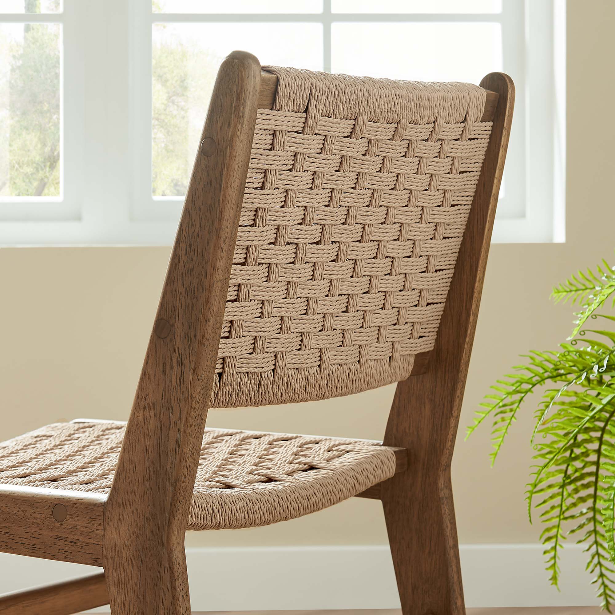 Saoirse Woven Rope Wood Dining Side Chair - Set of 2