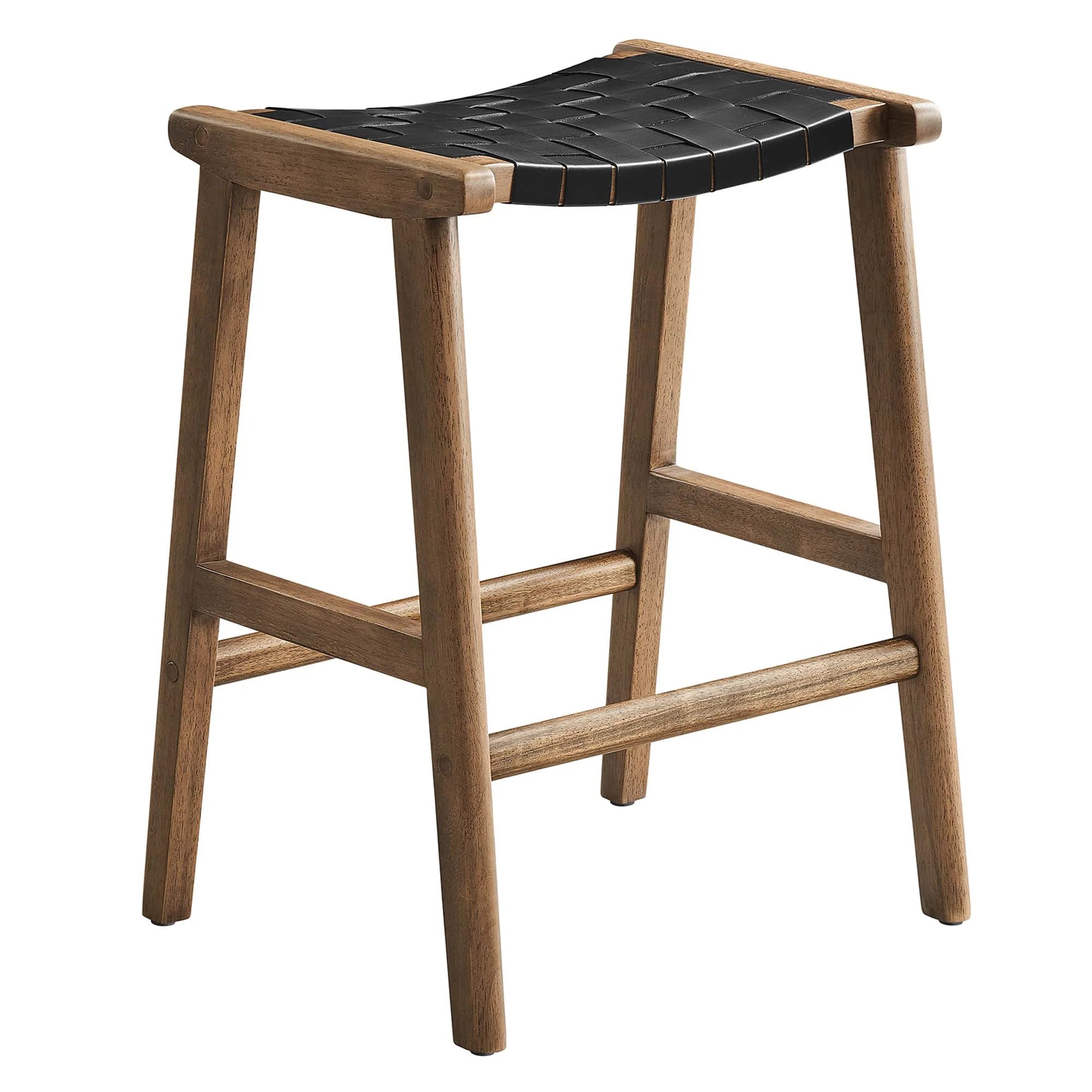 Saoirse Faux Leather Wood Counter Stool - Set of 2