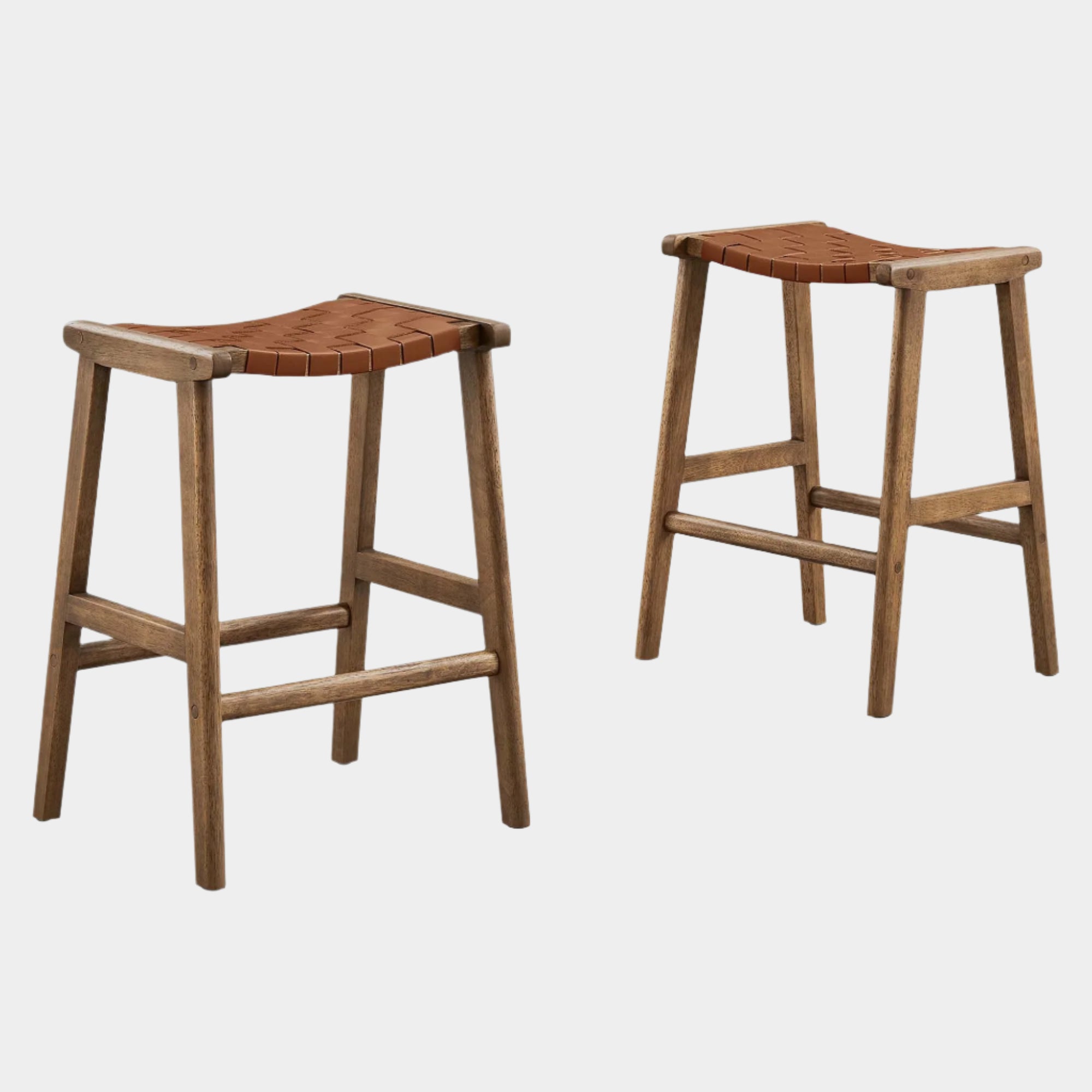 Saoirse Faux Leather Wood Counter Stool - Set of 2