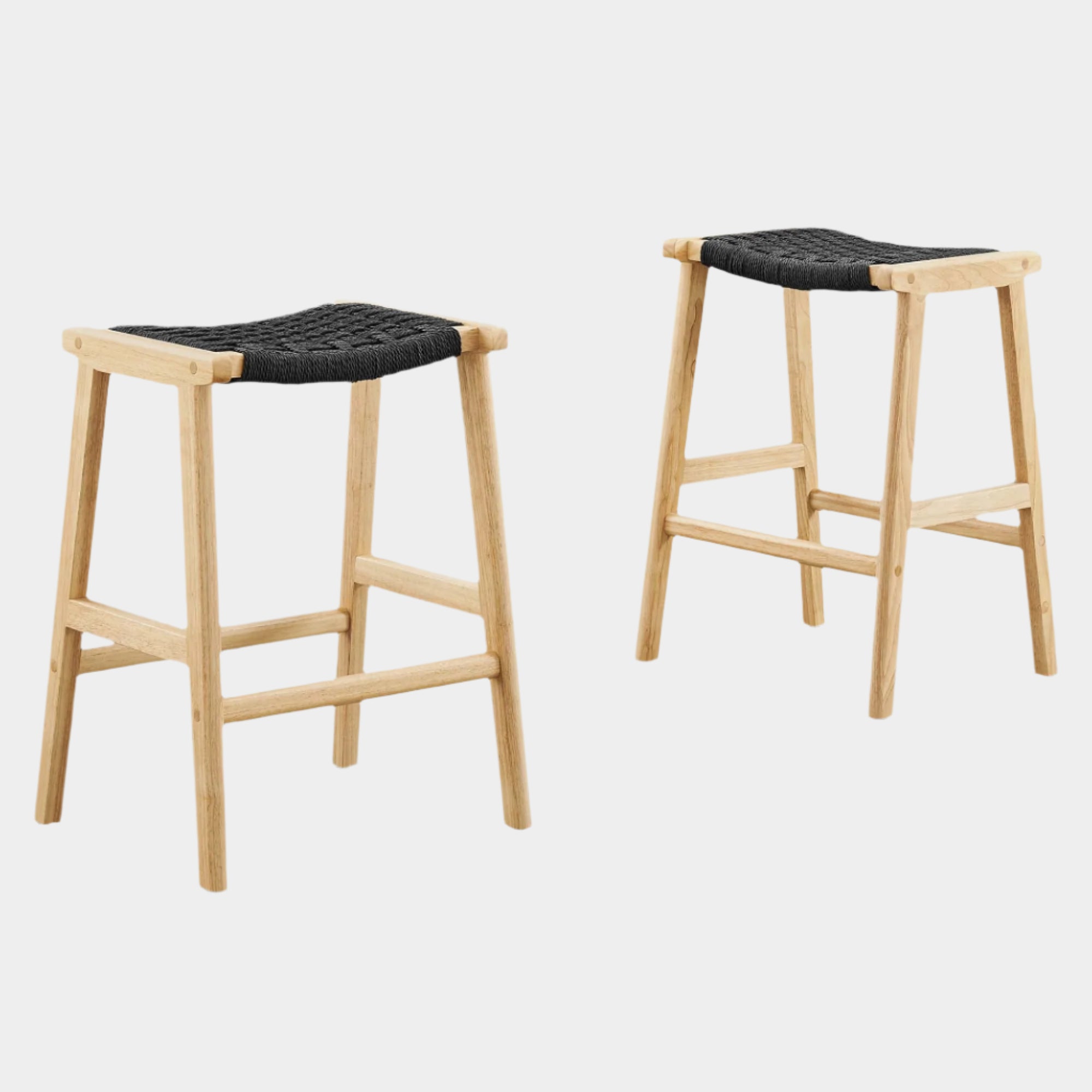 Saoirse Woven Rope Wood Counter Stool Set of 2