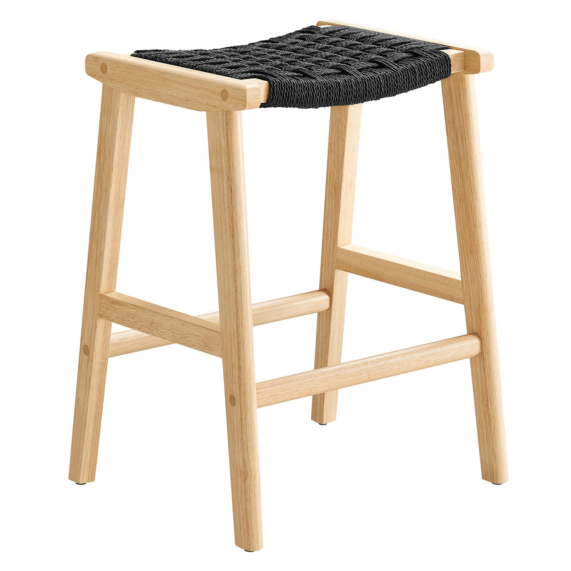 Saoirse Woven Rope Wood Counter Stool Set of 2