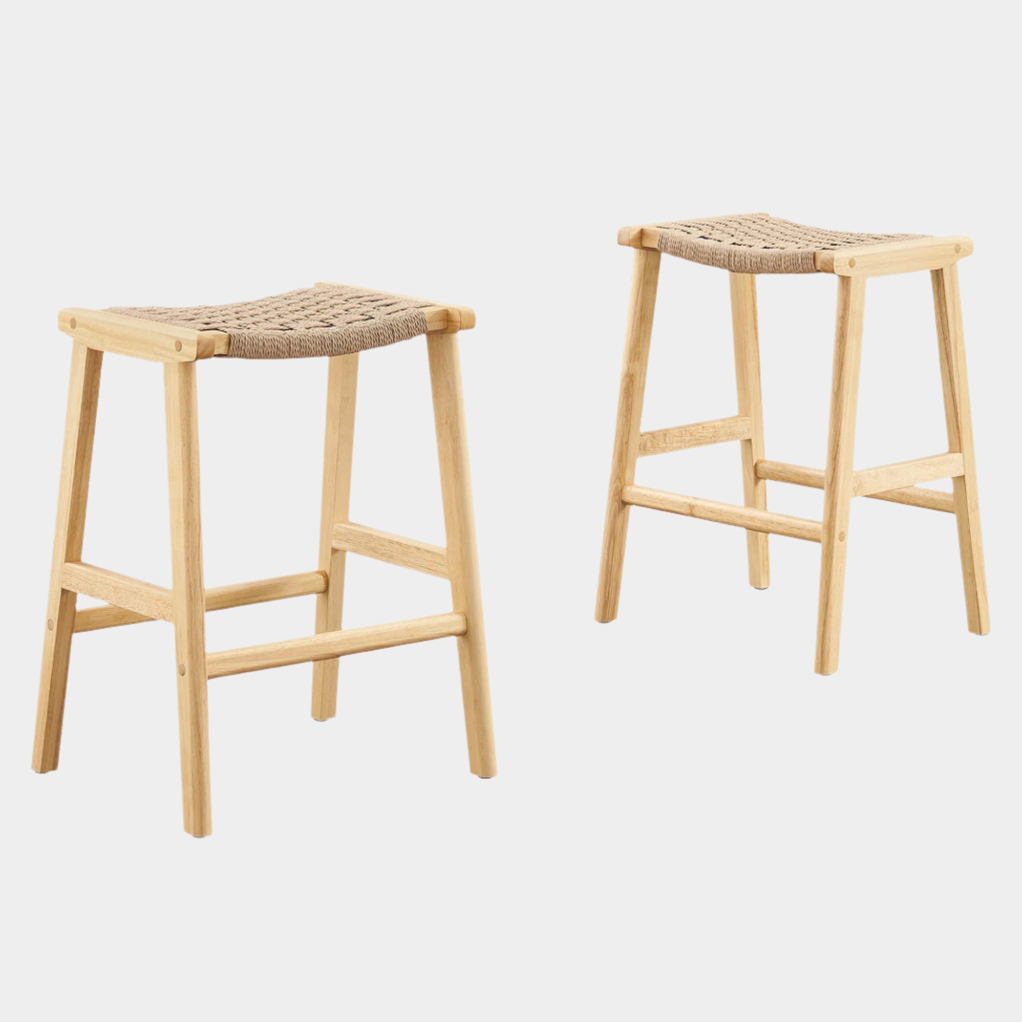 Saoirse Woven Rope Wood Counter Stool Set of 2