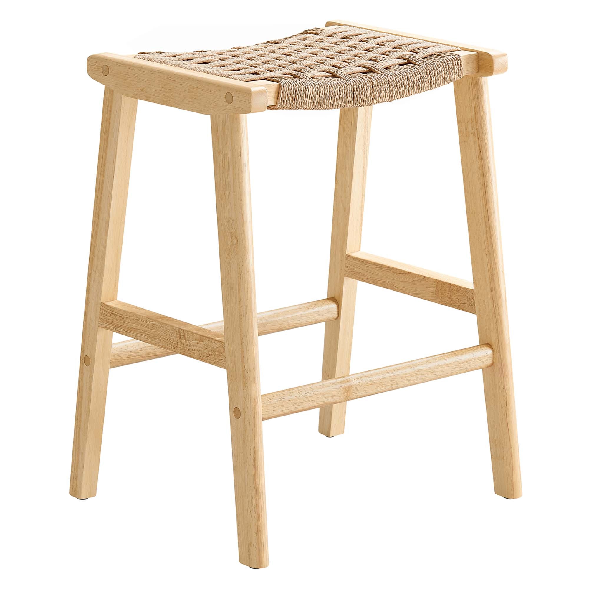 Saoirse Woven Rope Wood Counter Stool Set of 2