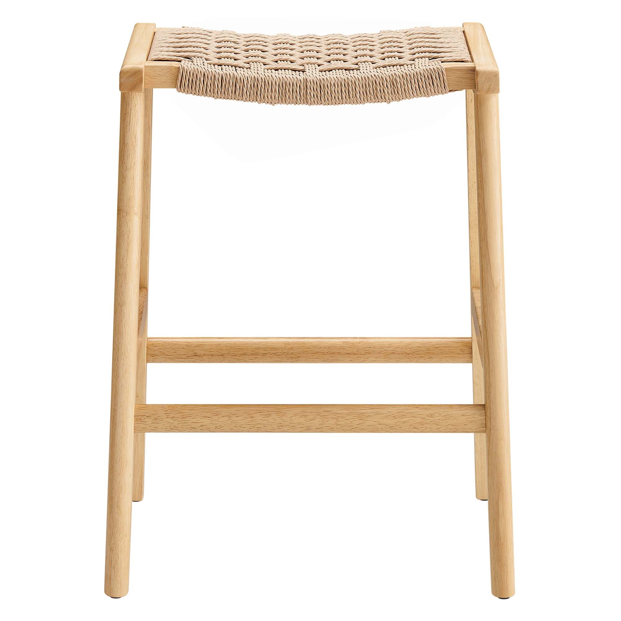 Saoirse Woven Rope Wood Counter Stool Set of 2