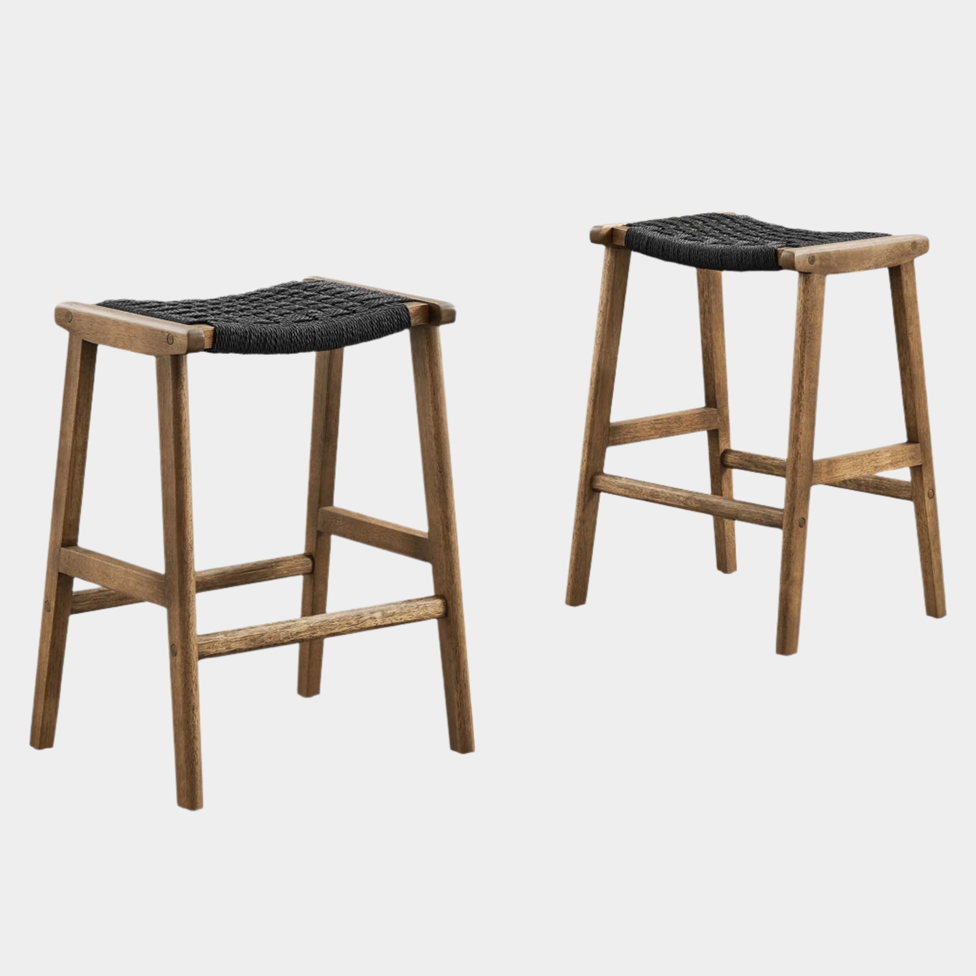 Saoirse Woven Rope Wood Counter Stool Set of 2