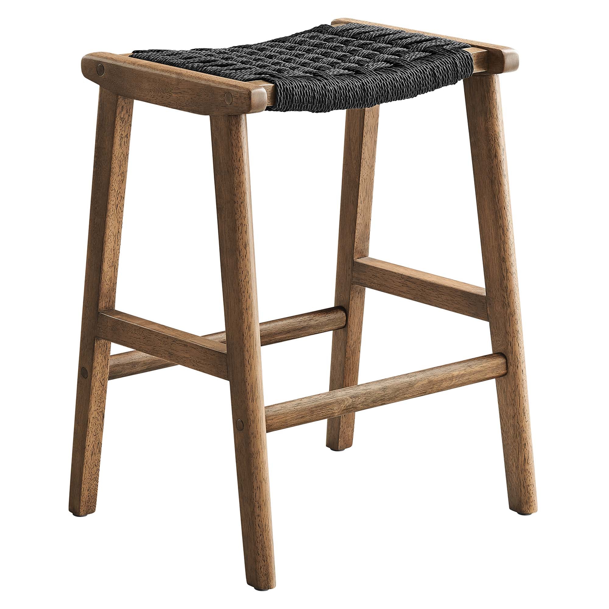 Saoirse Woven Rope Wood Counter Stool Set of 2