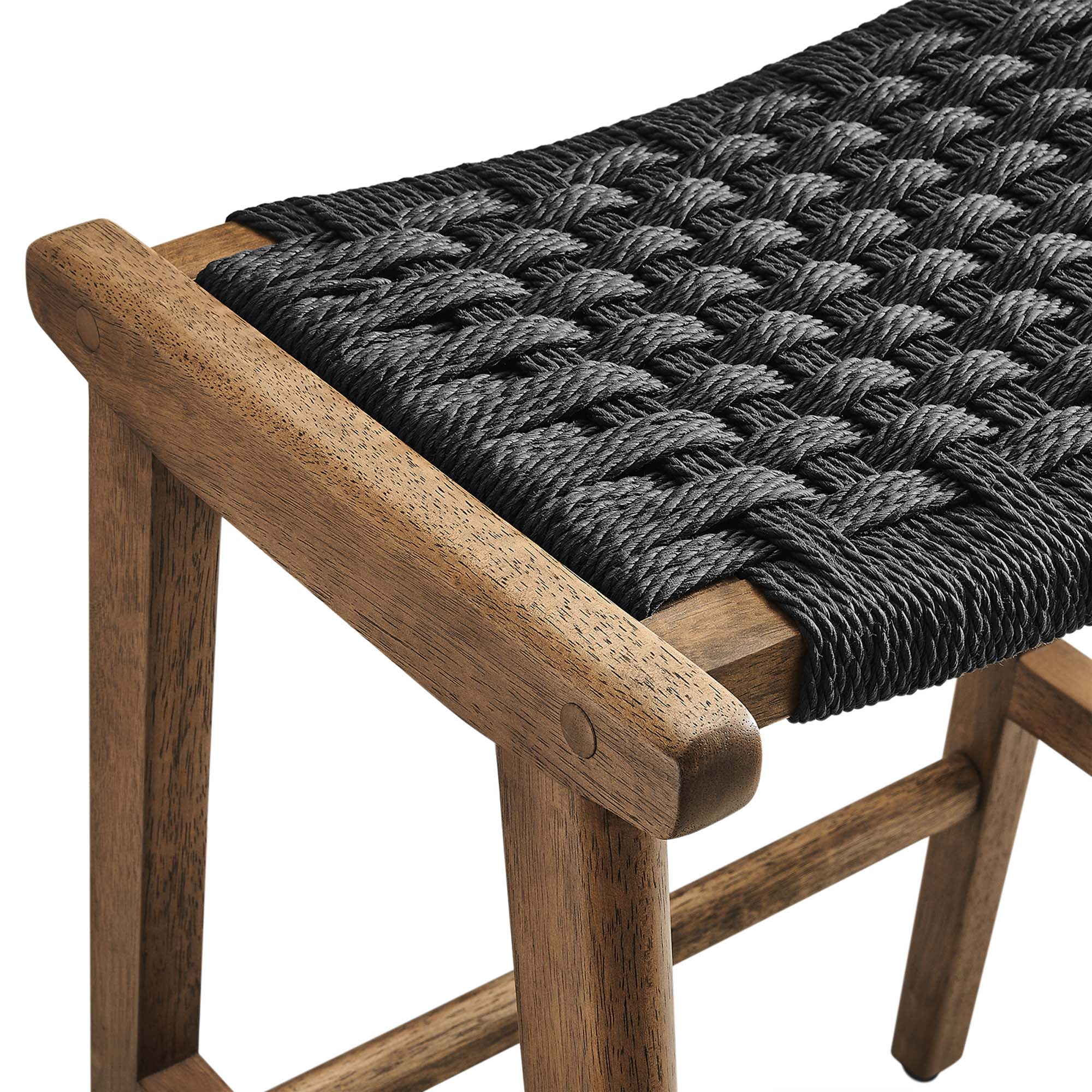 Saoirse Woven Rope Wood Counter Stool Set of 2