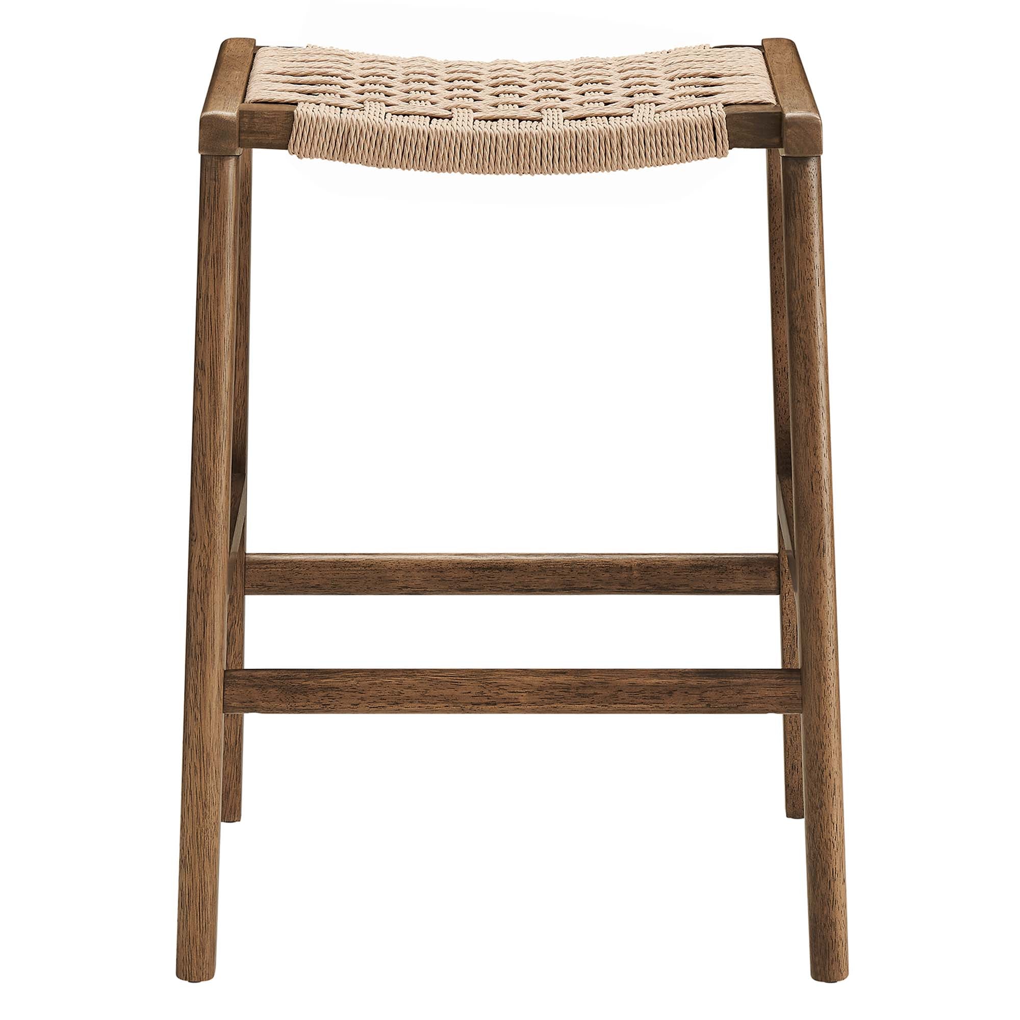 Saoirse Woven Rope Wood Counter Stool Set of 2