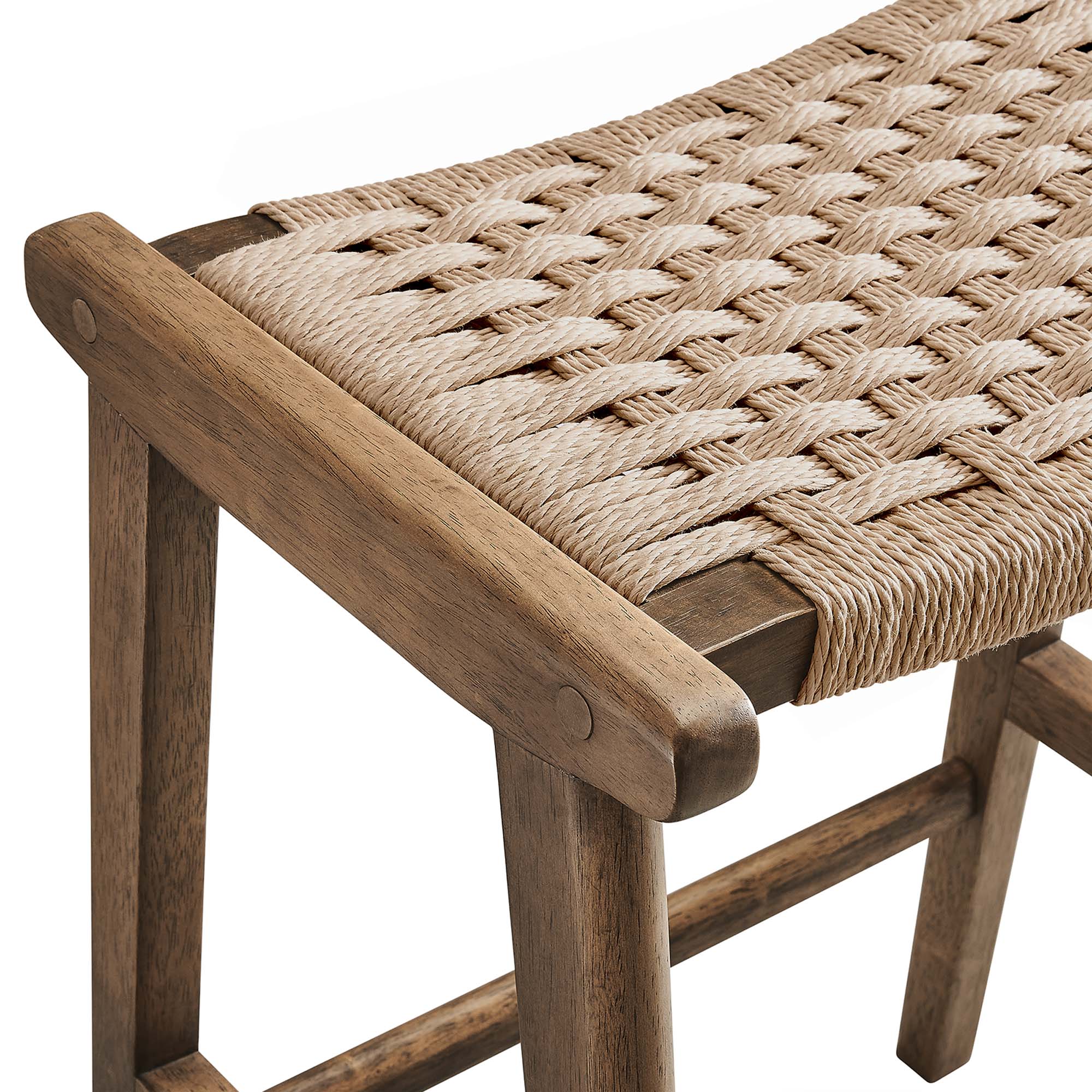 Saoirse Woven Rope Wood Counter Stool Set of 2