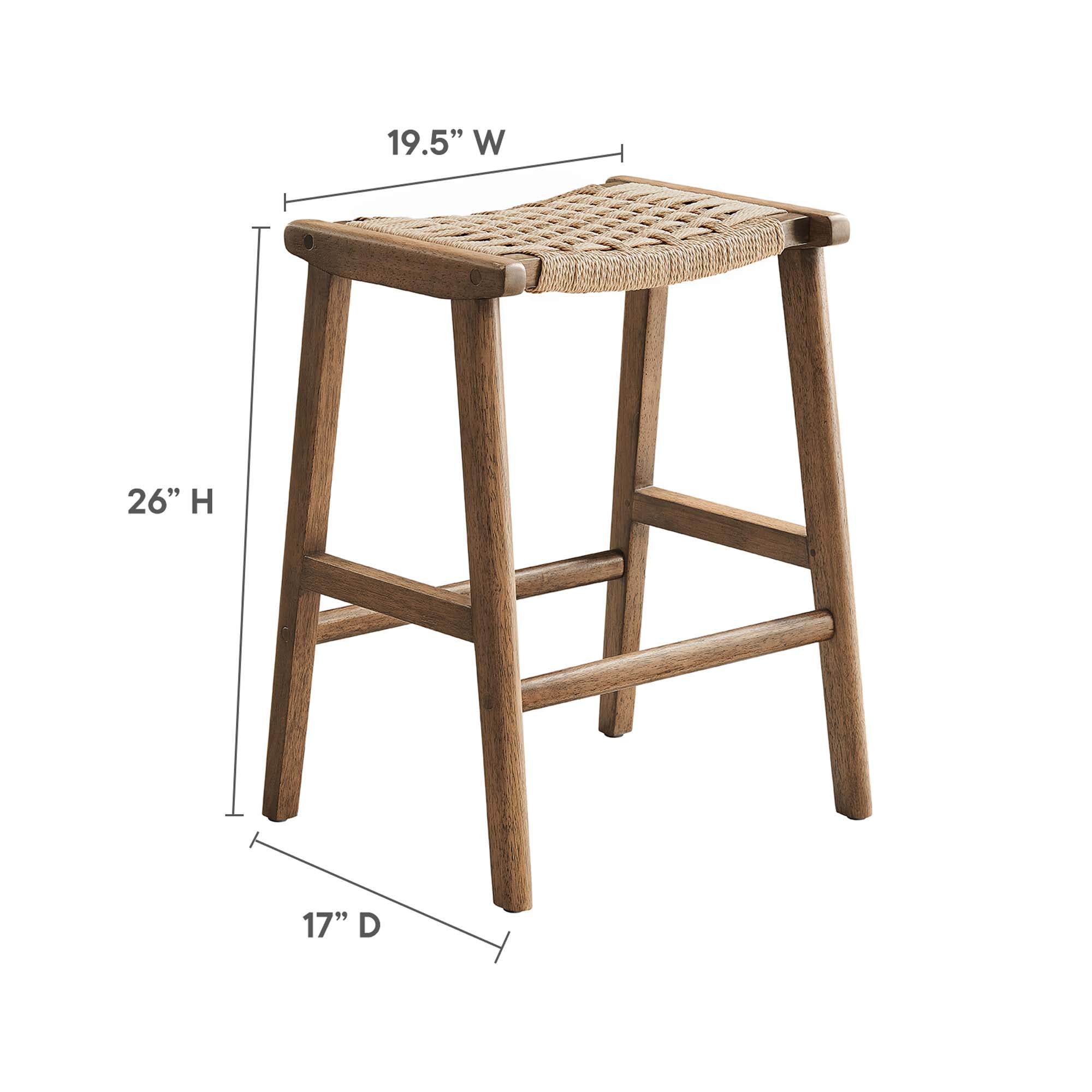 Saoirse Woven Rope Wood Counter Stool Set of 2