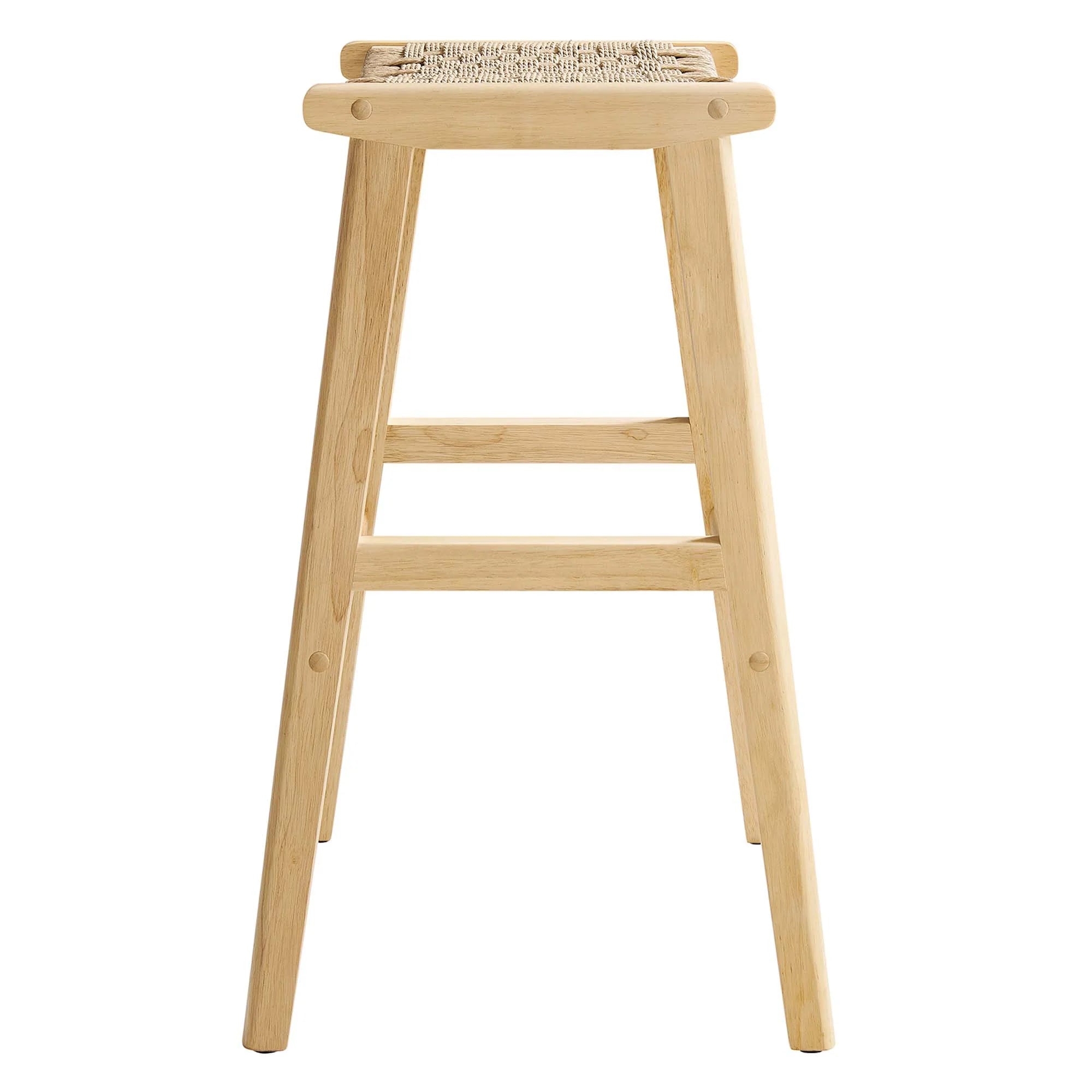 Saoirse Woven Rope Wood Bar Stool - Set of 2