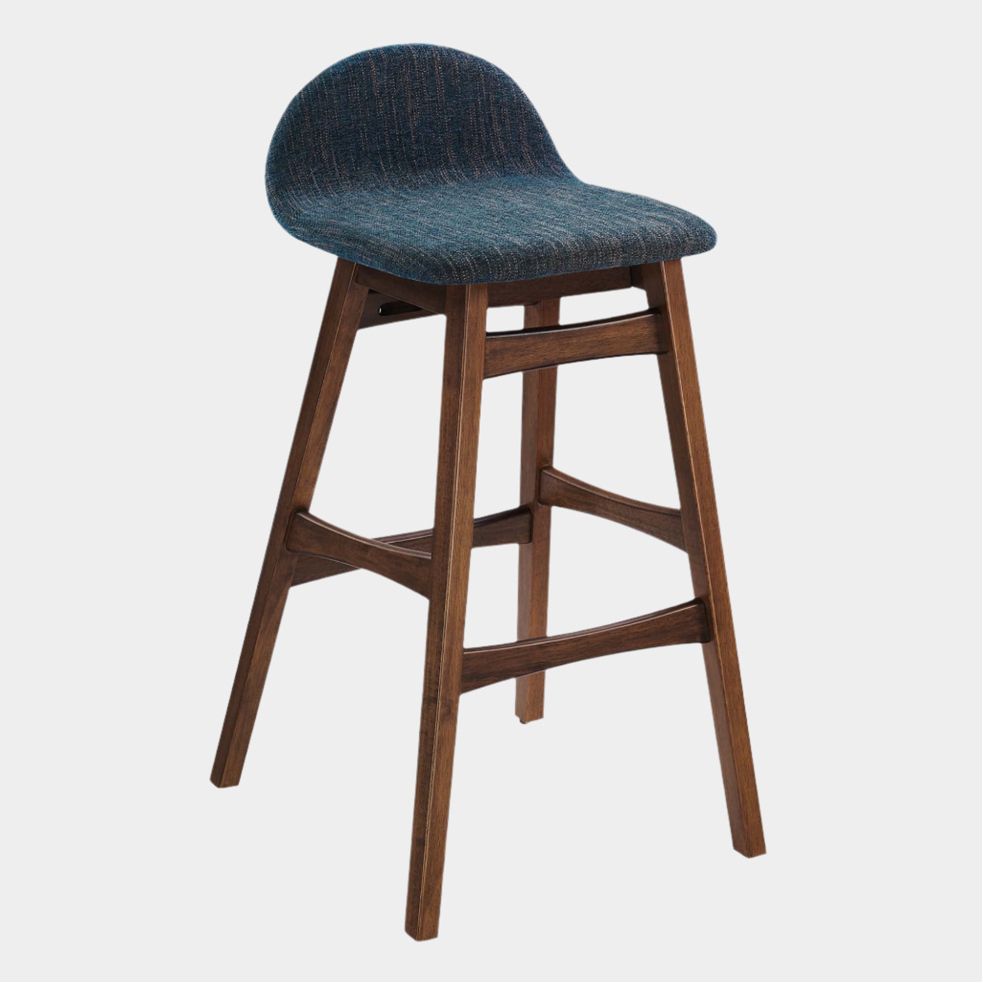 Juno Heathered Fabric Wood Bar Stool - Set of 2