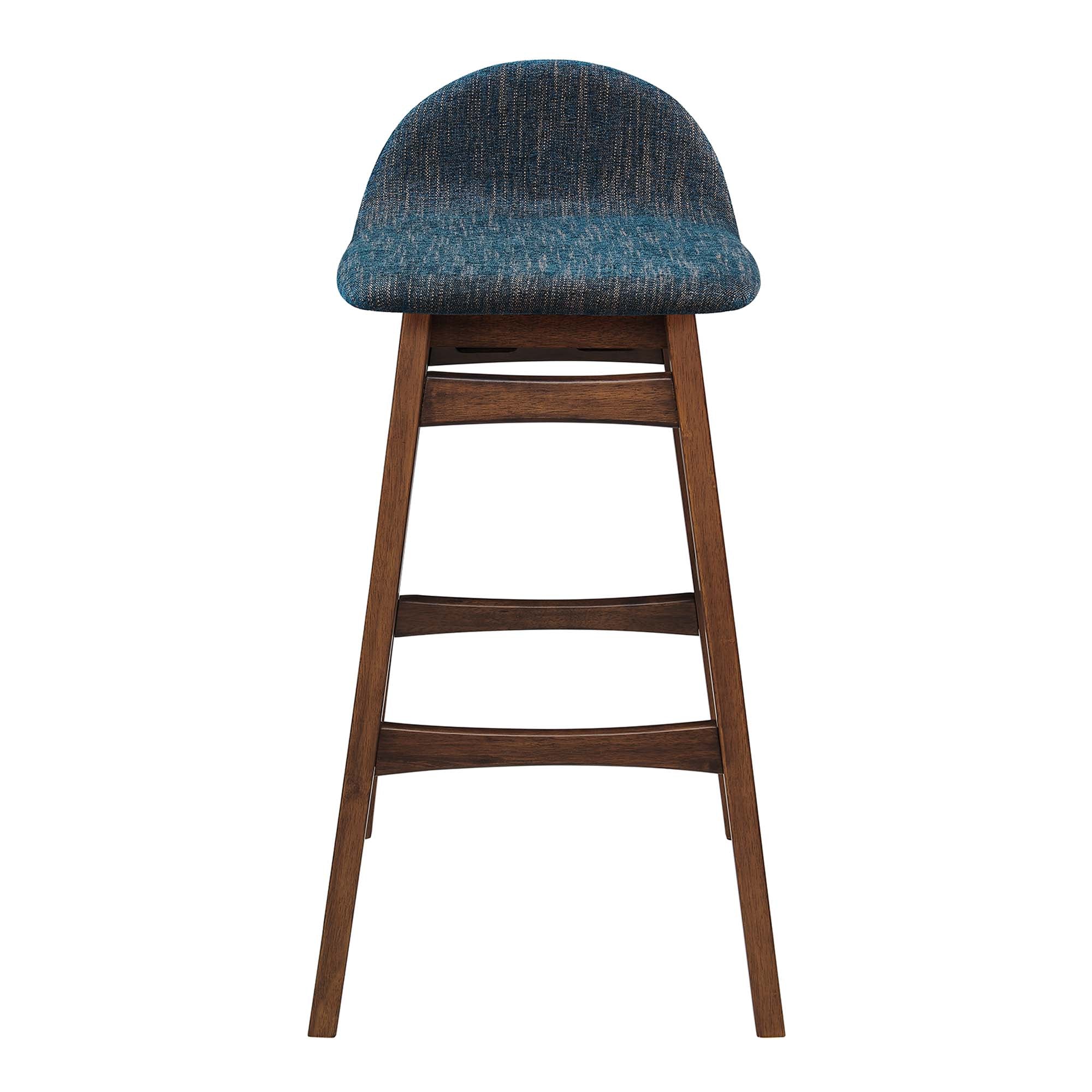 Juno Heathered Fabric Wood Bar Stool - Set of 2