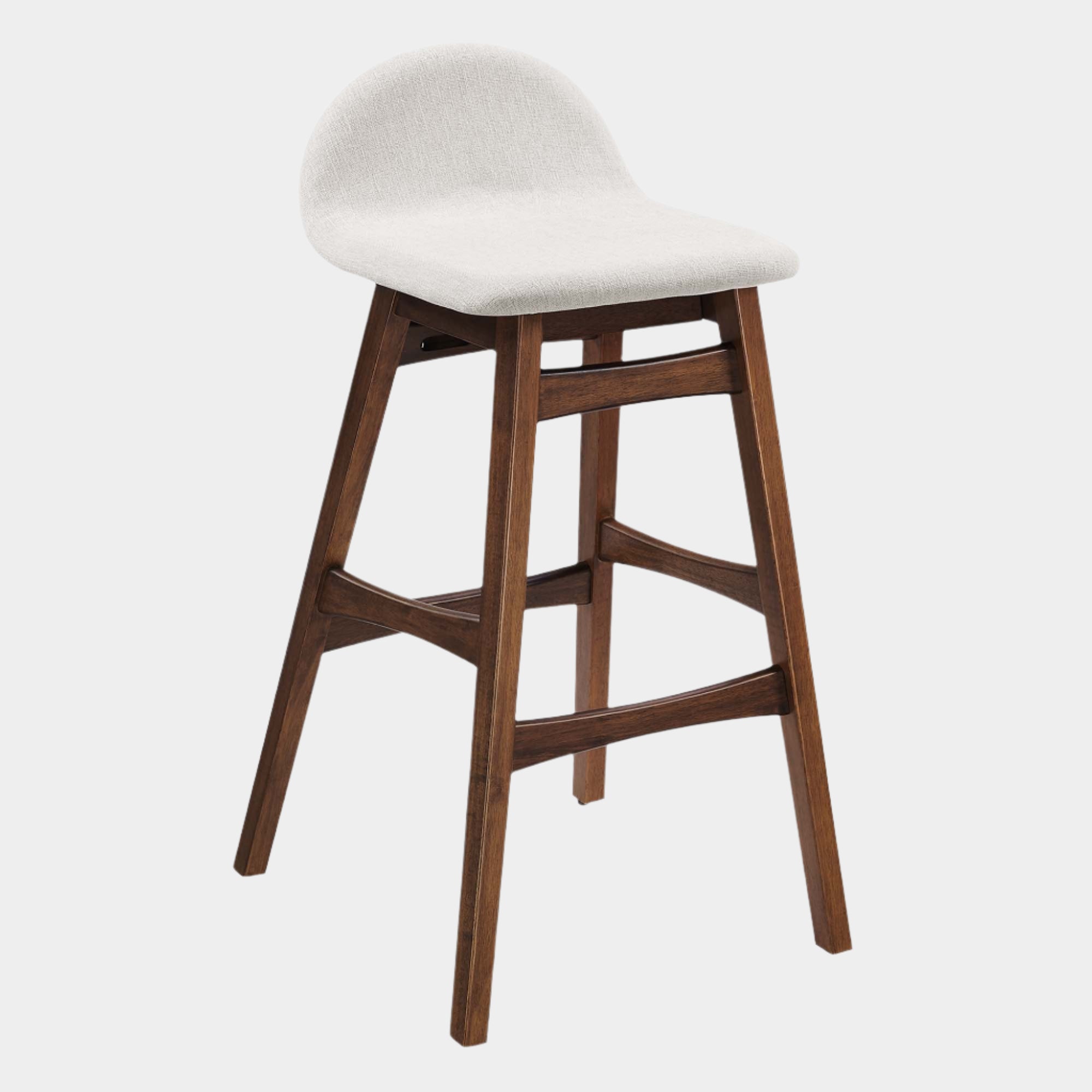 Juno Heathered Fabric Wood Bar Stool - Set of 2