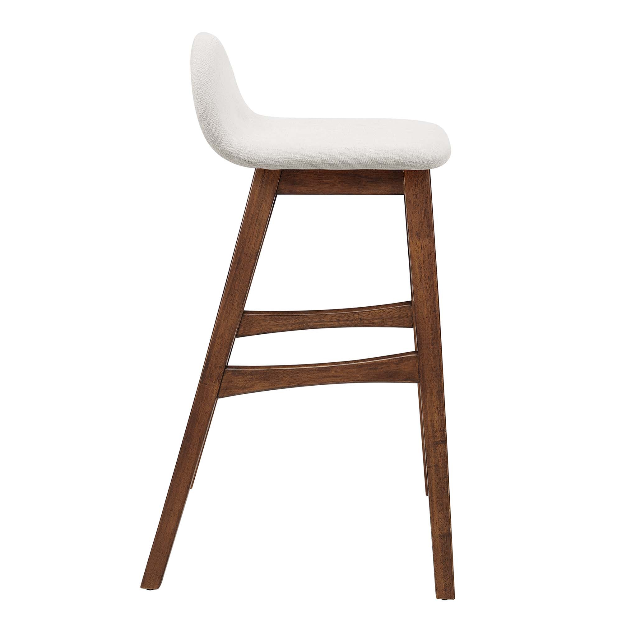 Juno Heathered Fabric Wood Bar Stool - Set of 2