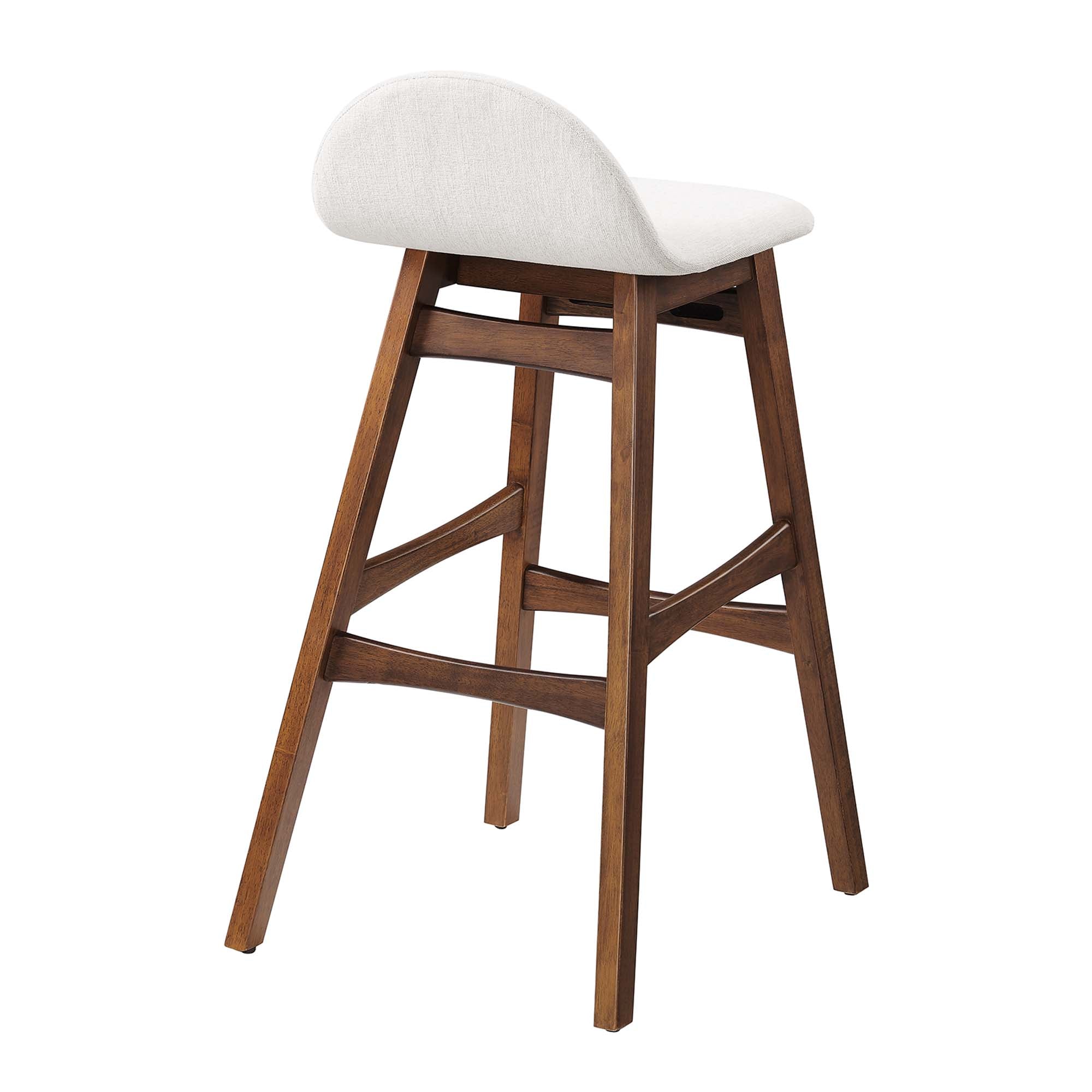 Juno Heathered Fabric Wood Bar Stool - Set of 2