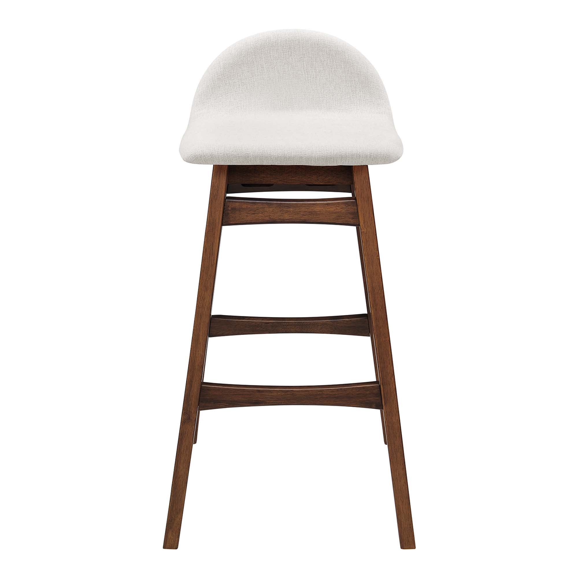 Juno Heathered Fabric Wood Bar Stool - Set of 2