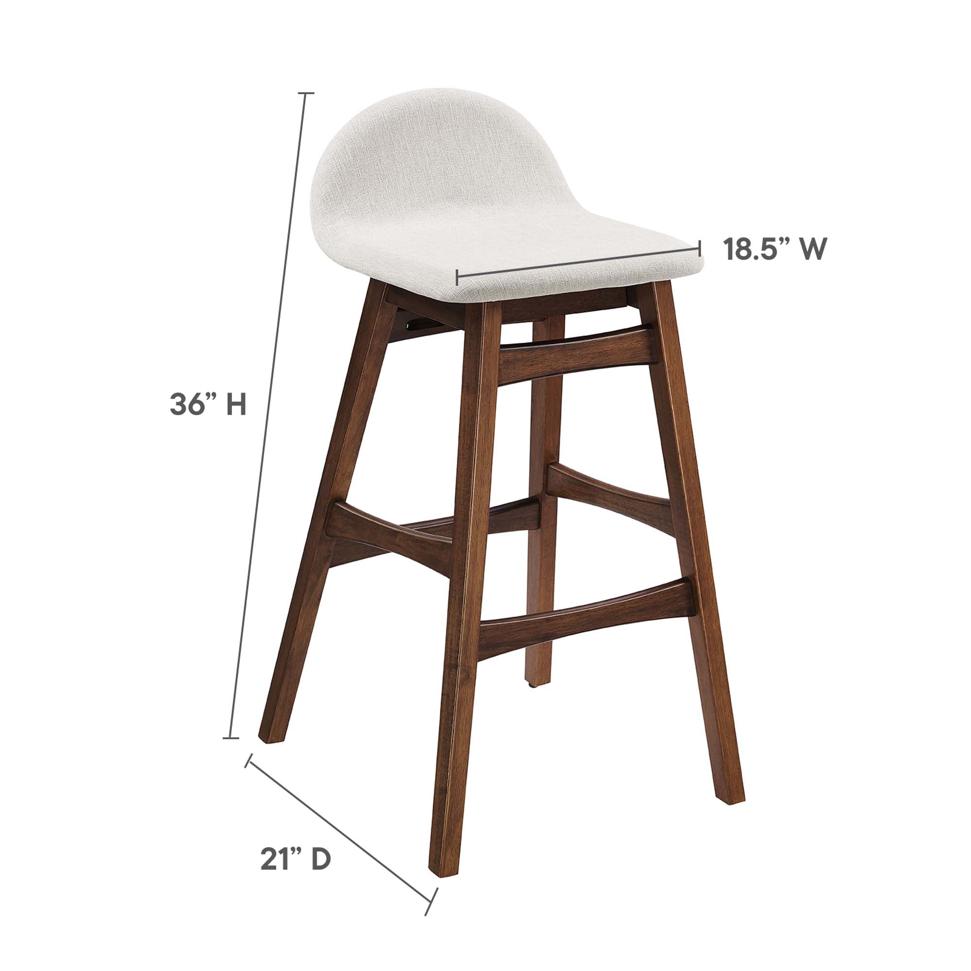 Juno Heathered Fabric Wood Bar Stool - Set of 2