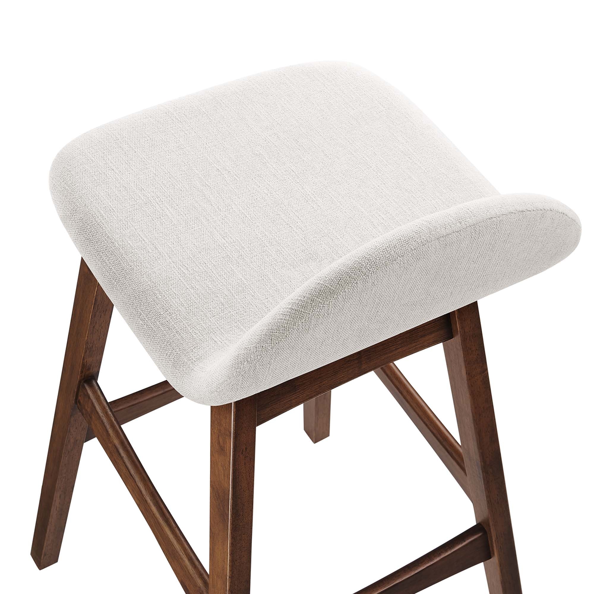 Juno Heathered Fabric Wood Bar Stool - Set of 2