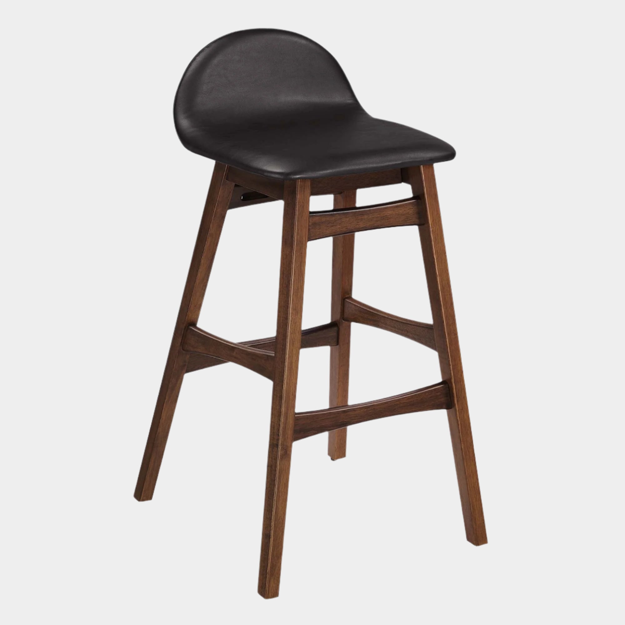 Juno Vegan Leather Wood Bar Stool - Set of 2