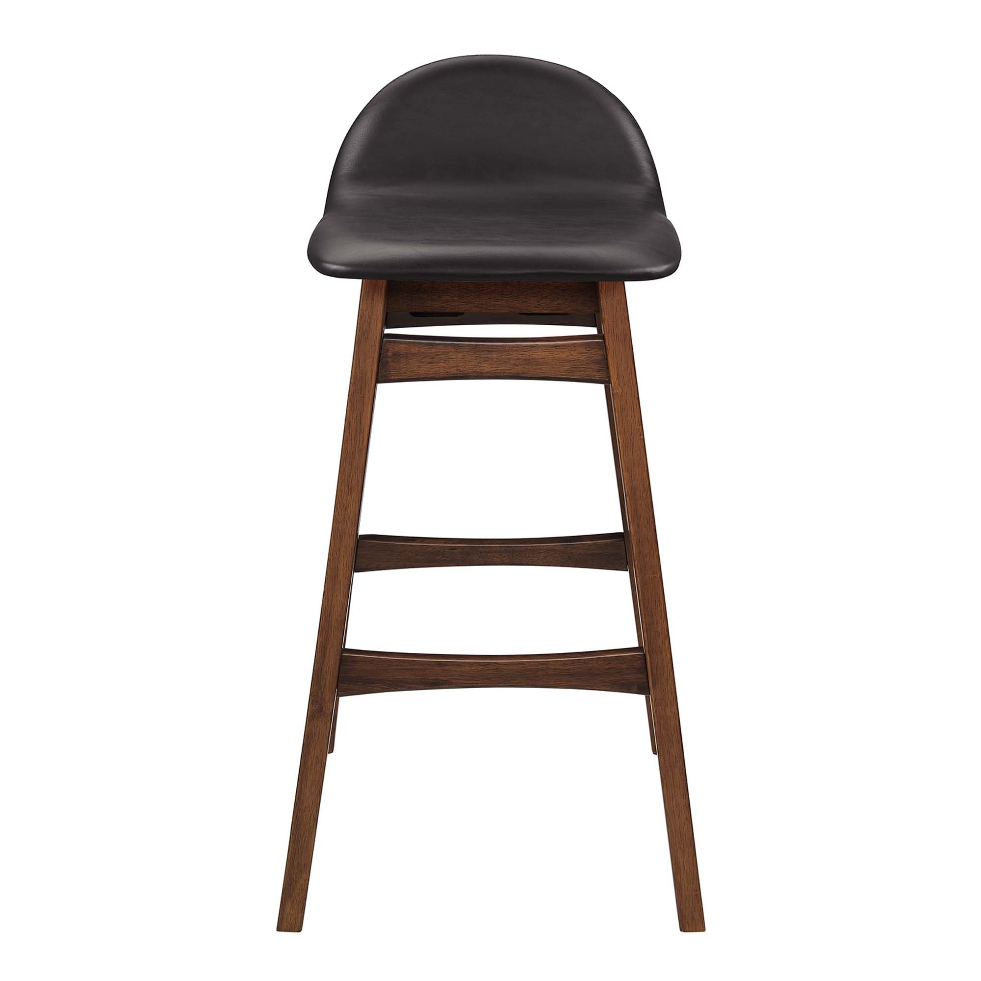 Juno Vegan Leather Wood Bar Stool - Set of 2