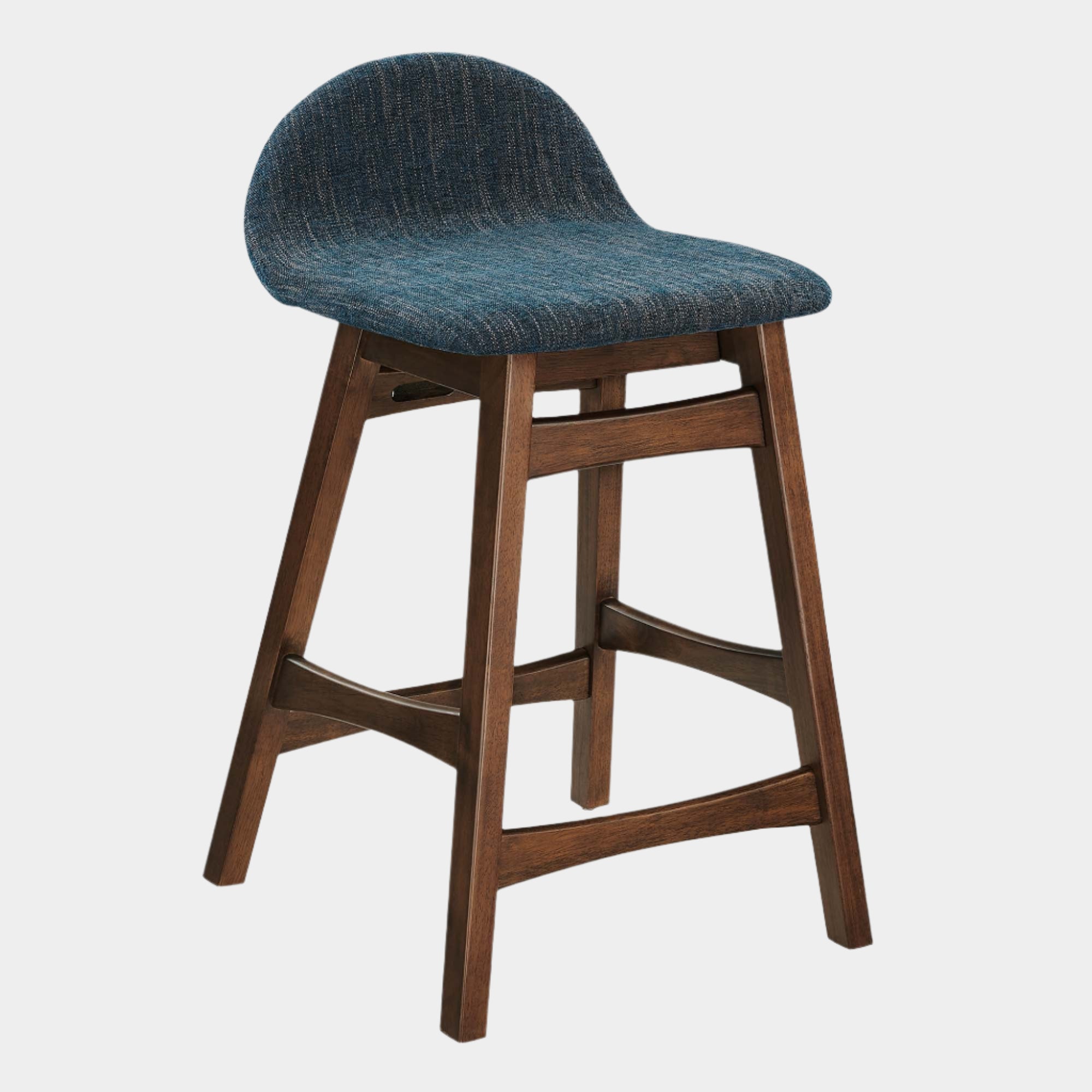 Juno Heathered Fabric Wood Counter Stool - Set of 2