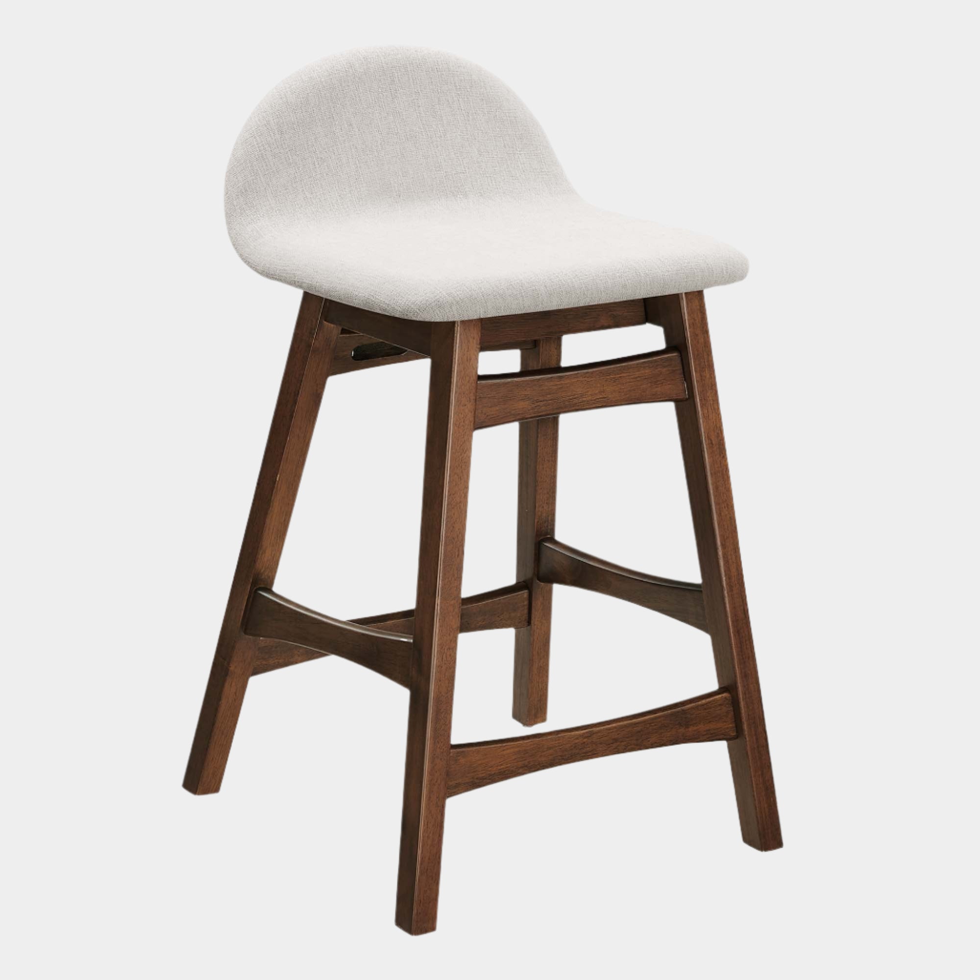 Juno Heathered Fabric Wood Counter Stool - Set of 2