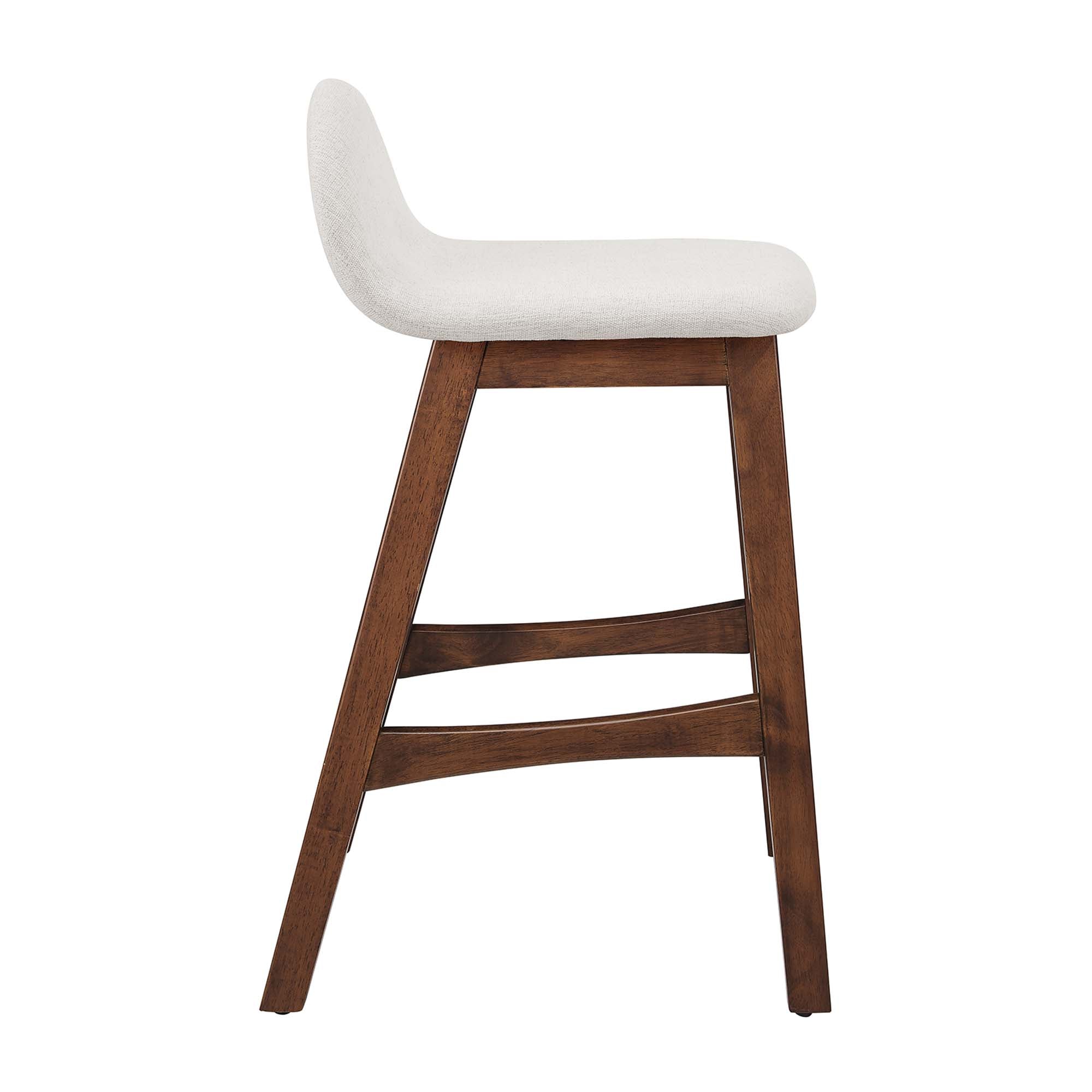 Juno Heathered Fabric Wood Counter Stool - Set of 2