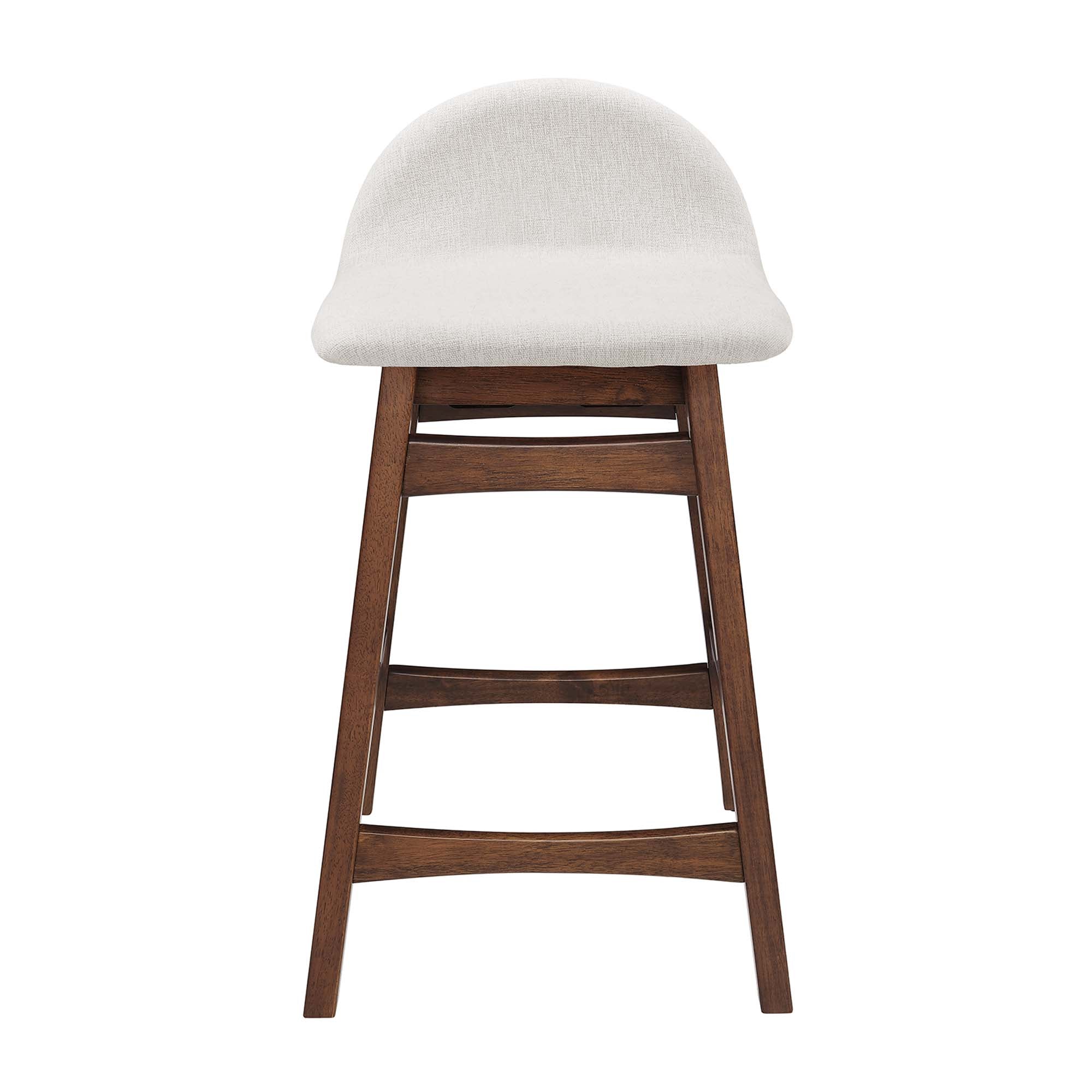 Juno Heathered Fabric Wood Counter Stool - Set of 2