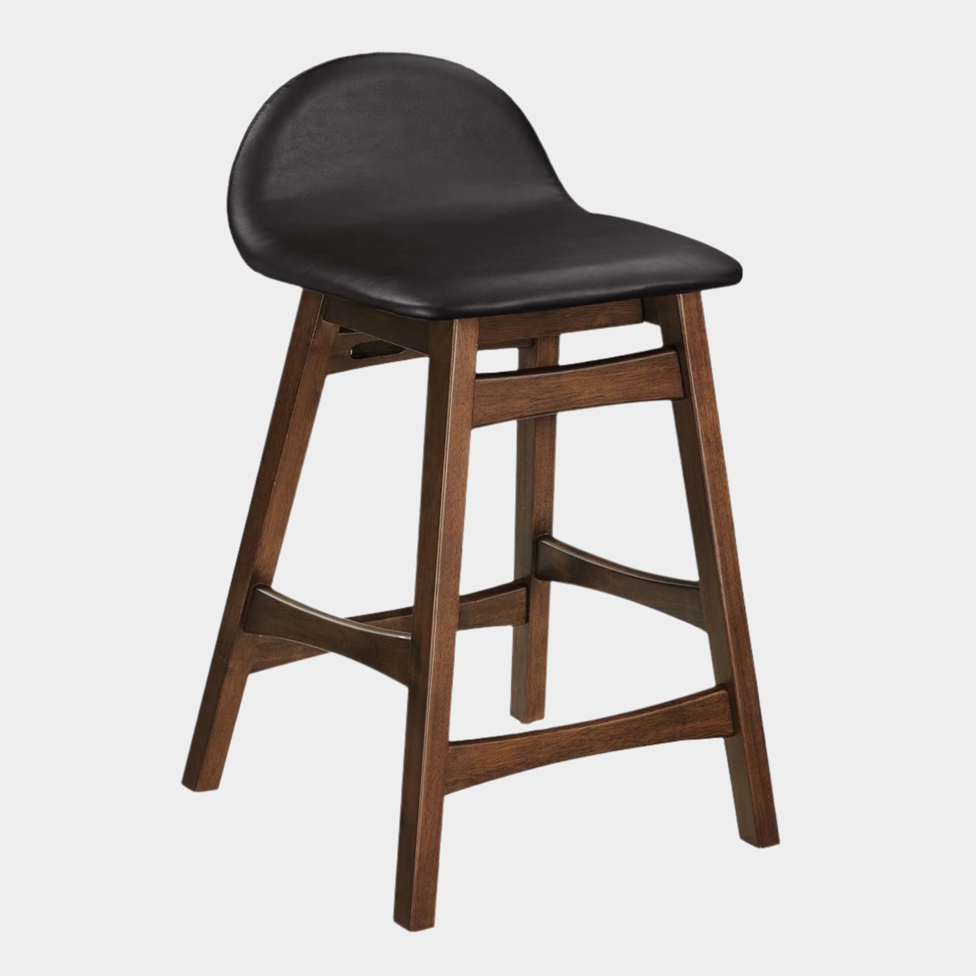 Juno Vegan Leather Wood Counter Stool - Set of 2