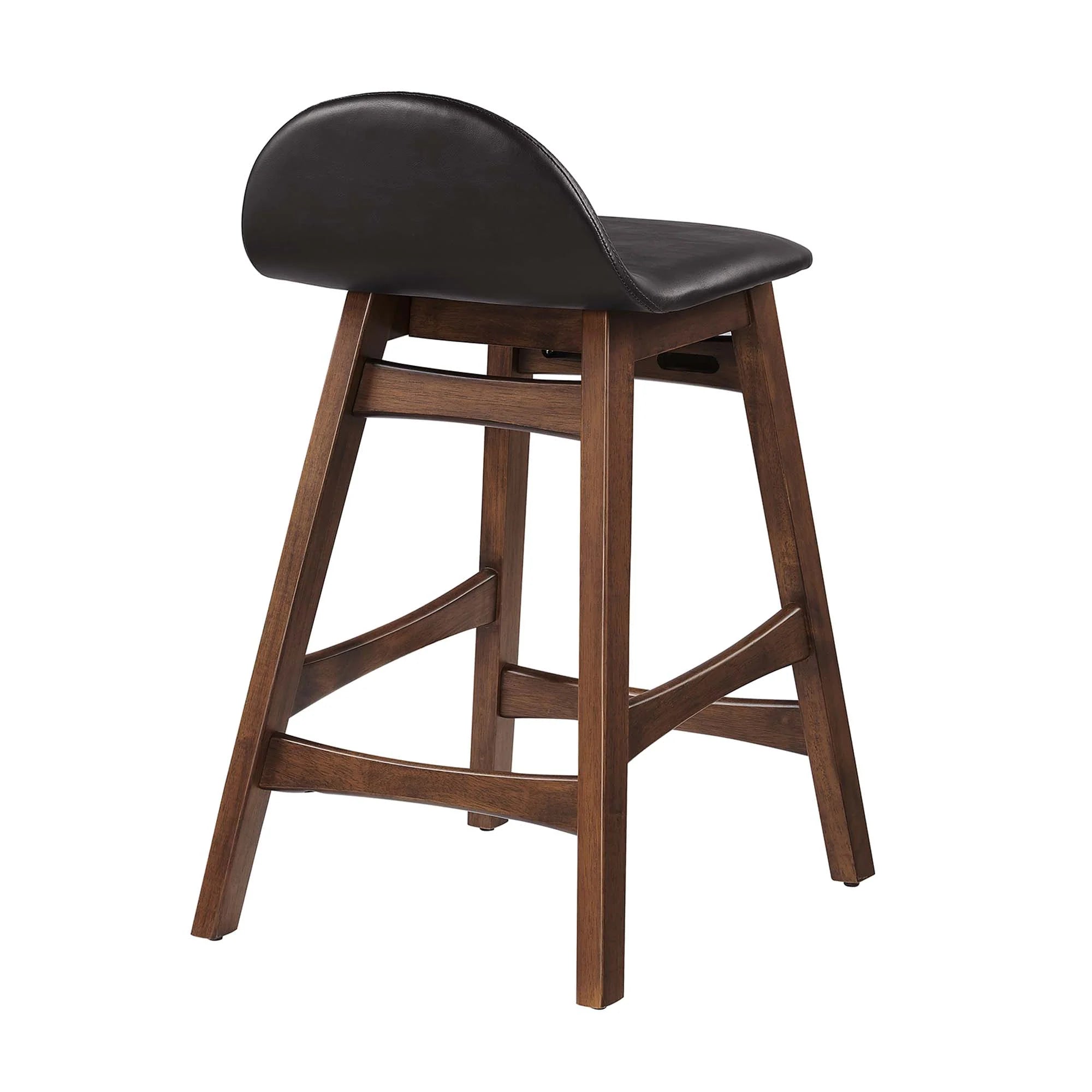 Juno Vegan Leather Wood Counter Stool - Set of 2