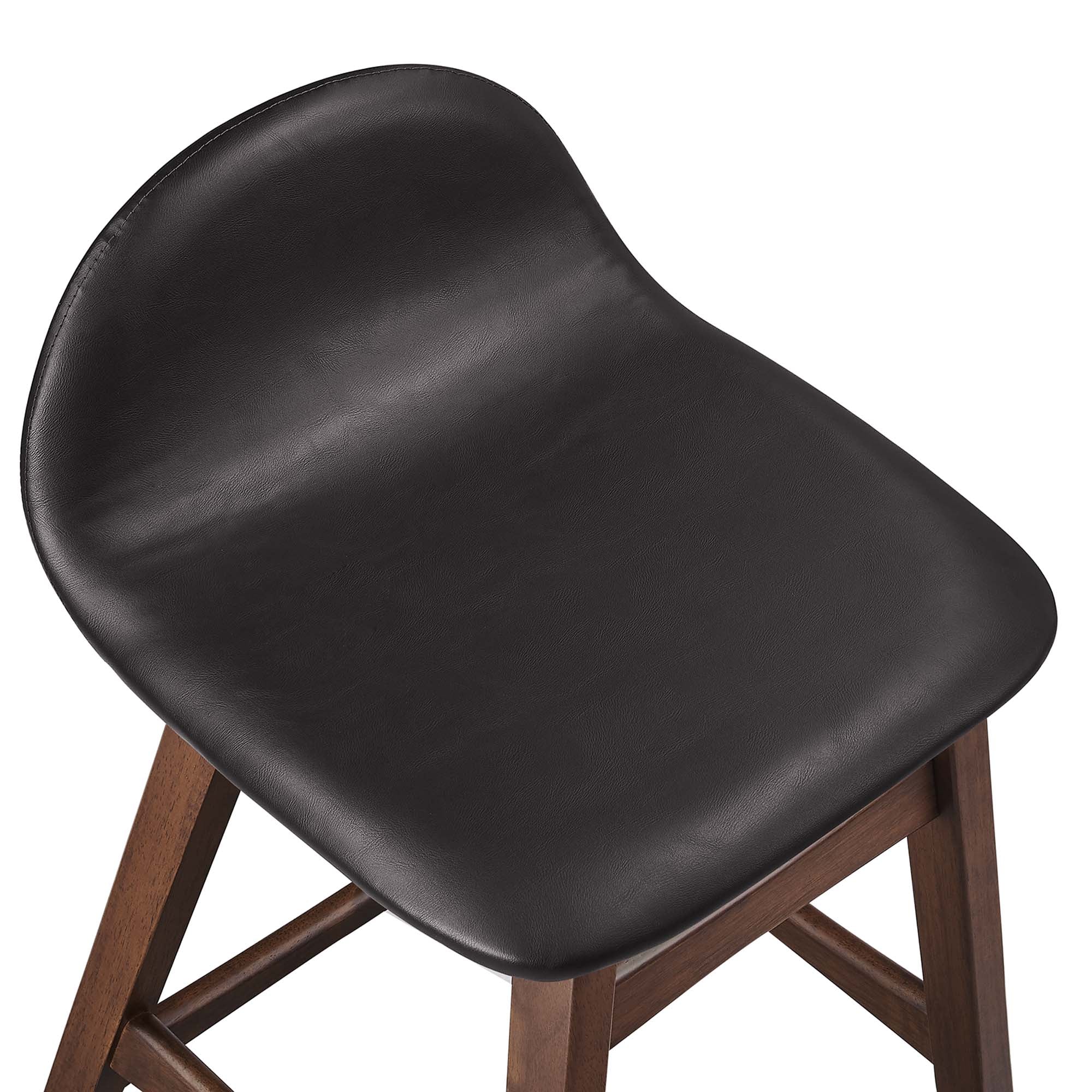 Juno Vegan Leather Wood Counter Stool - Set of 2