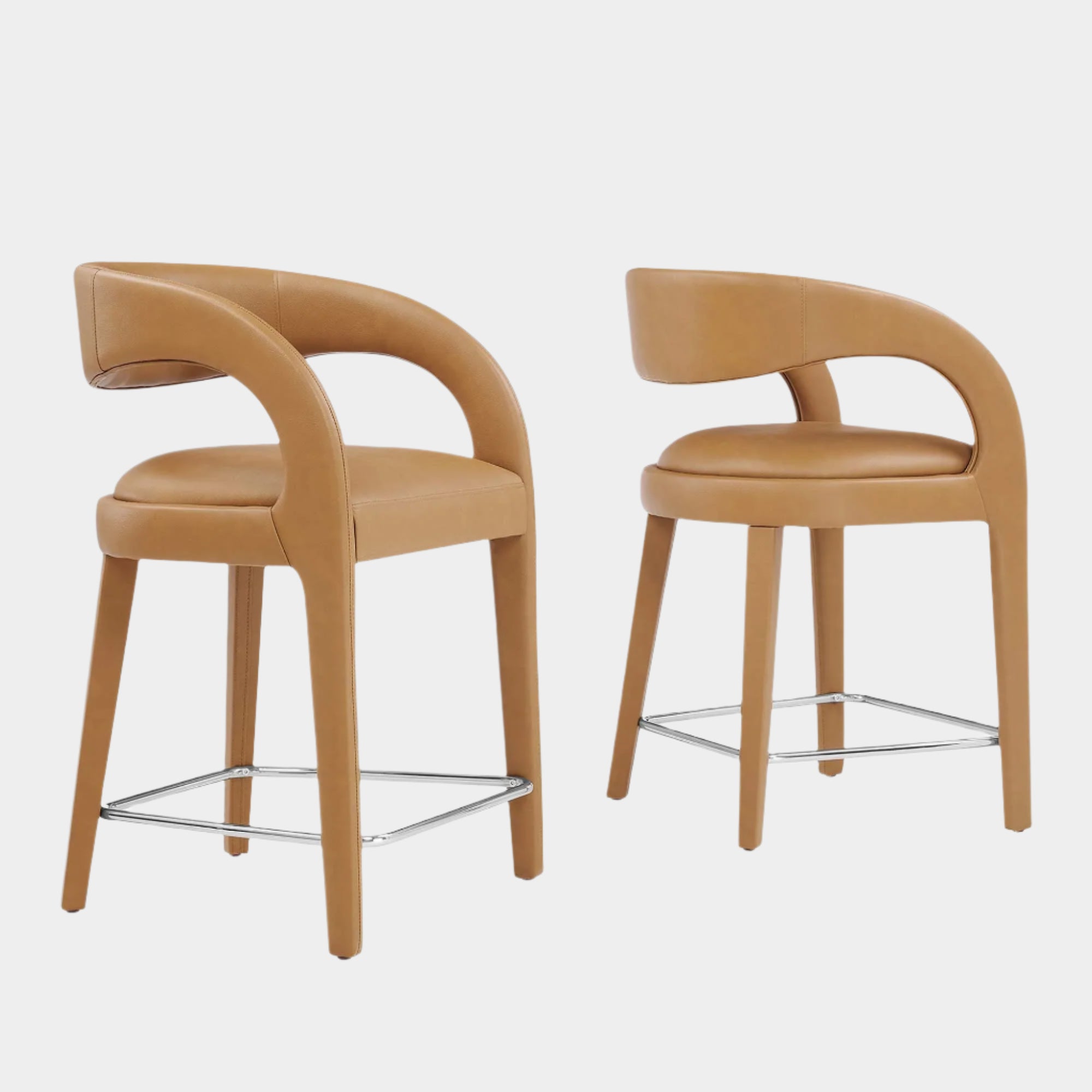 Pinnacle Vegan Leather Counter Stool Set of Two