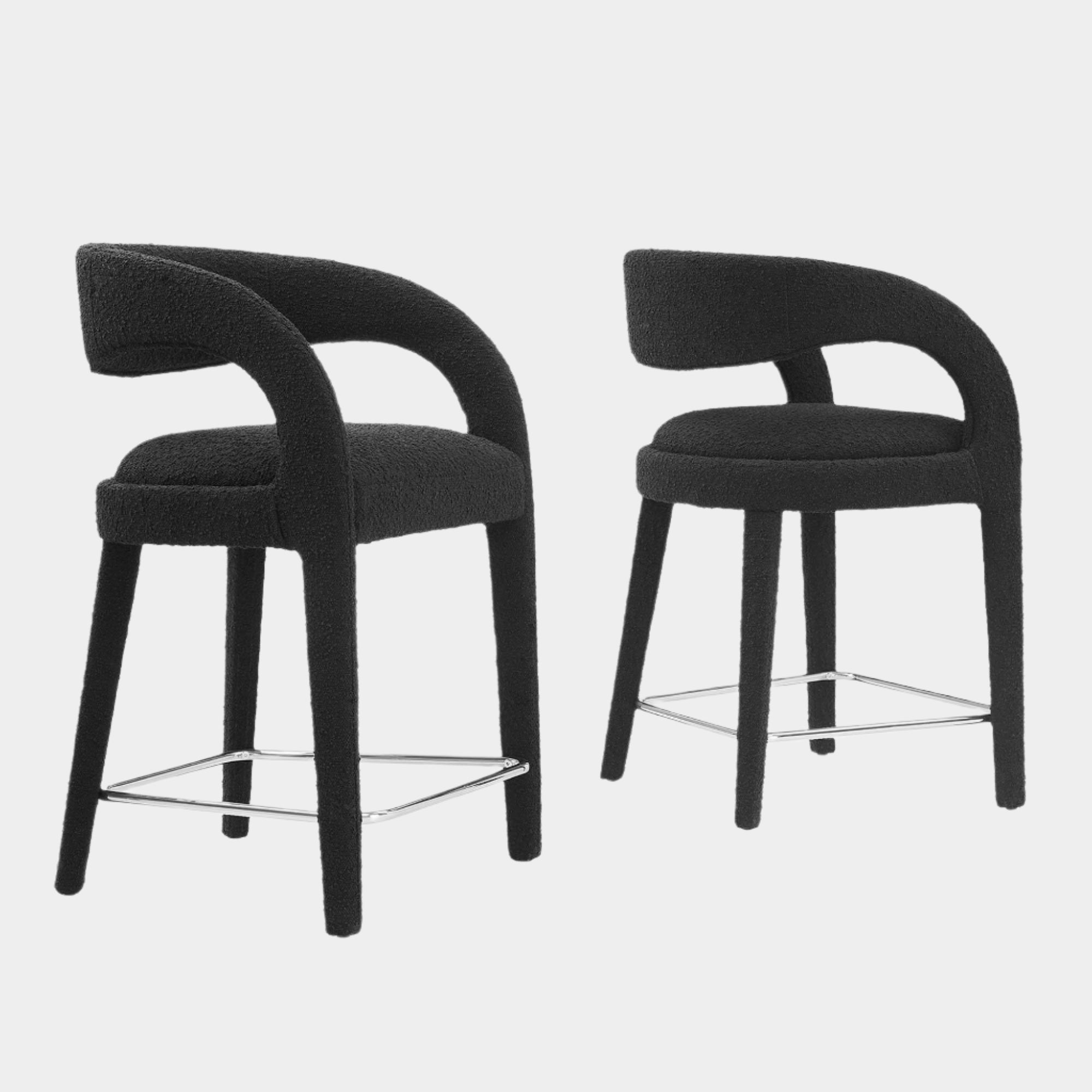 Pinnacle Boucle Upholstered Counter Stool Set of Two