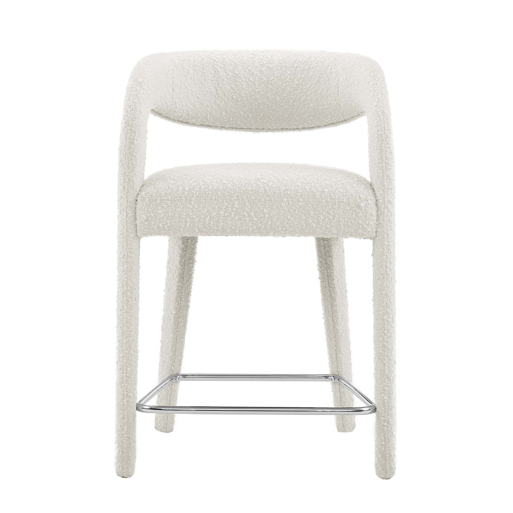 Pinnacle Boucle Upholstered Counter Stool Set of Two