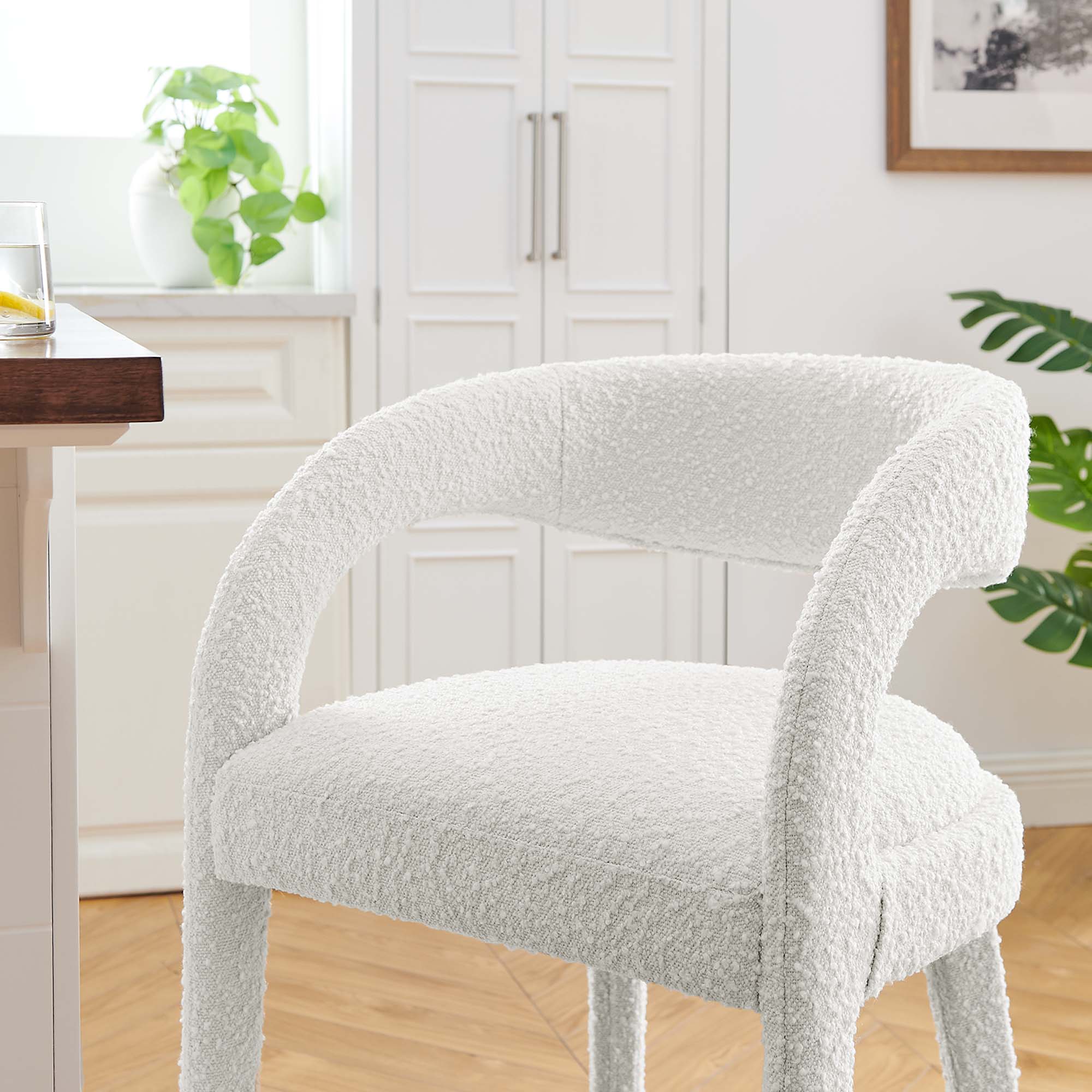 Pinnacle Boucle Upholstered Counter Stool Set of Two