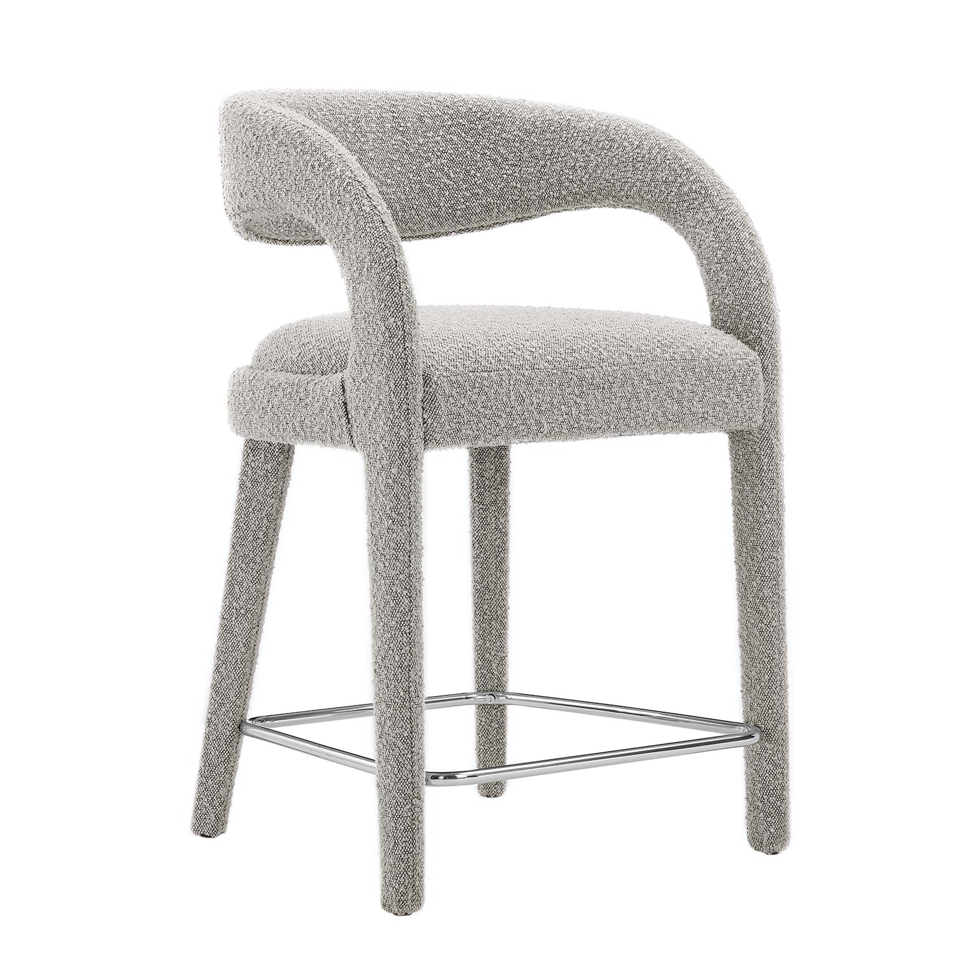 Pinnacle Boucle Upholstered Counter Stool Set of Two