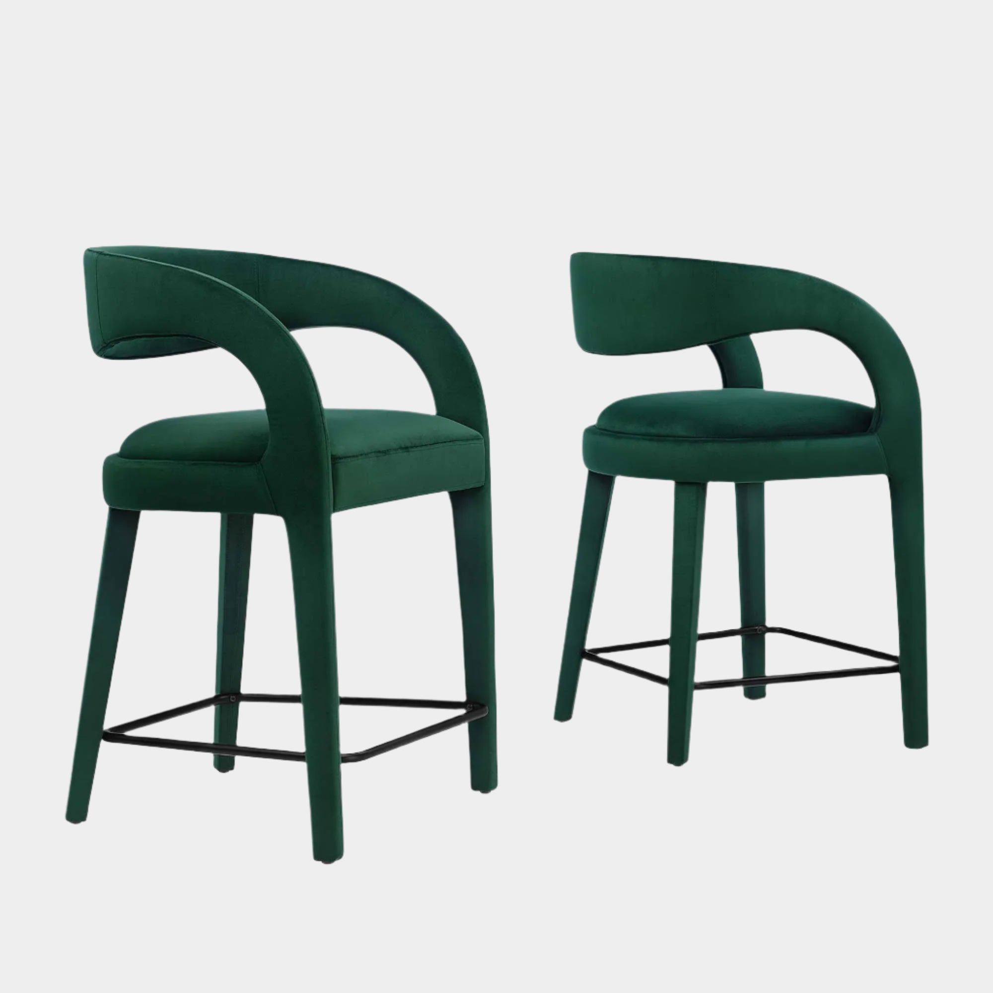 Pinnacle Performance Velvet Counter Stool Set of Two