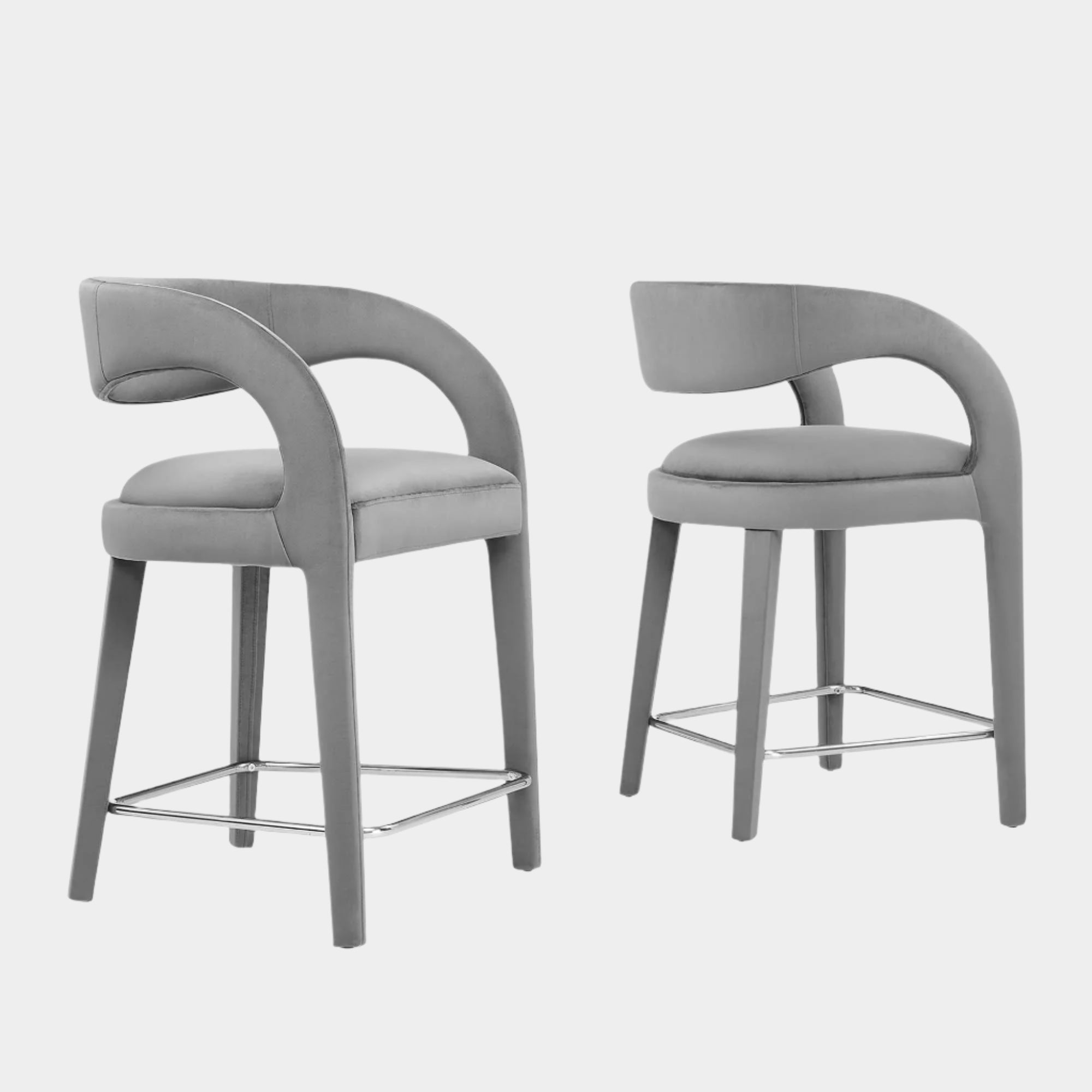 Pinnacle Performance Velvet Counter Stool Set of Two