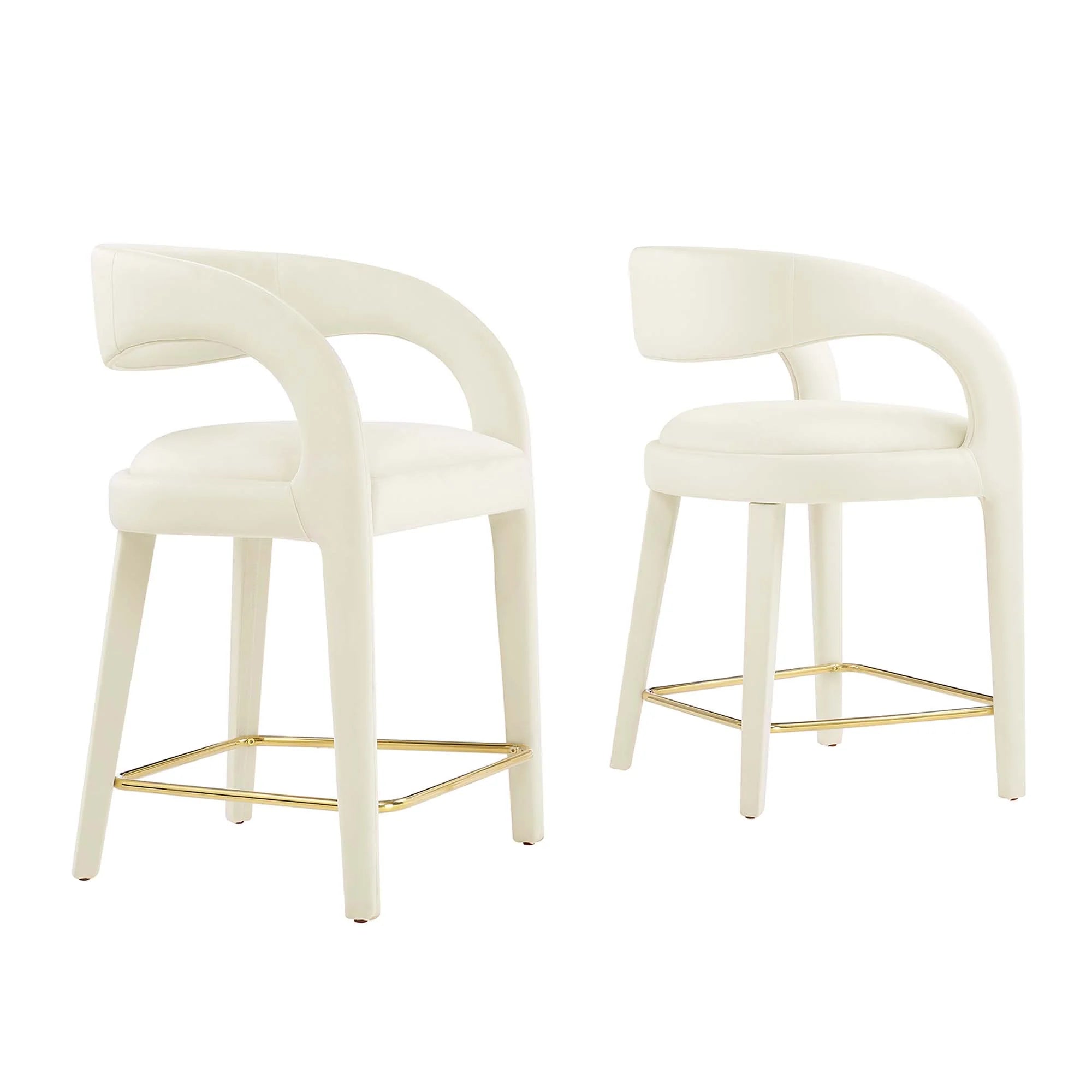 Pinnacle Performance Velvet Counter Stool Set of Two