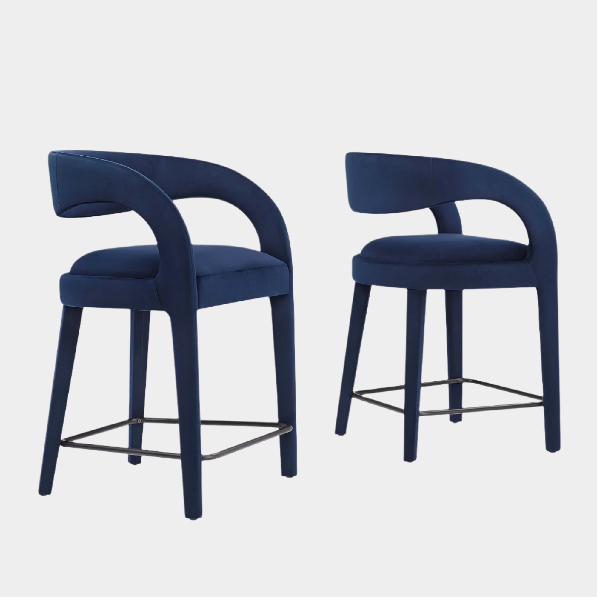 Pinnacle Performance Velvet Counter Stool Set of Two