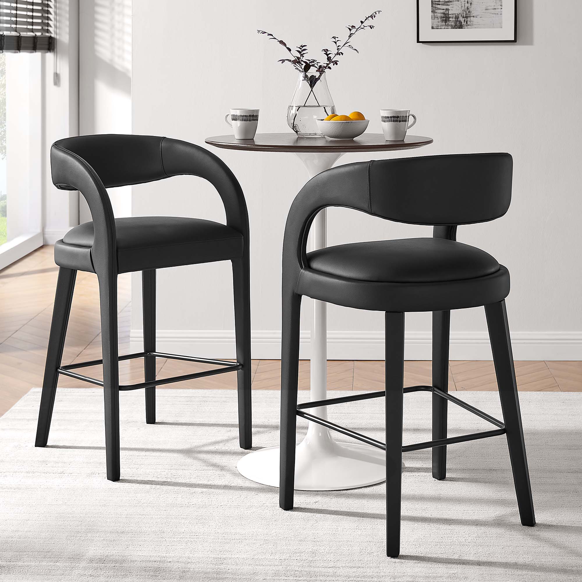 Pinnacle Vegan Leather Bar Stool Set of Two