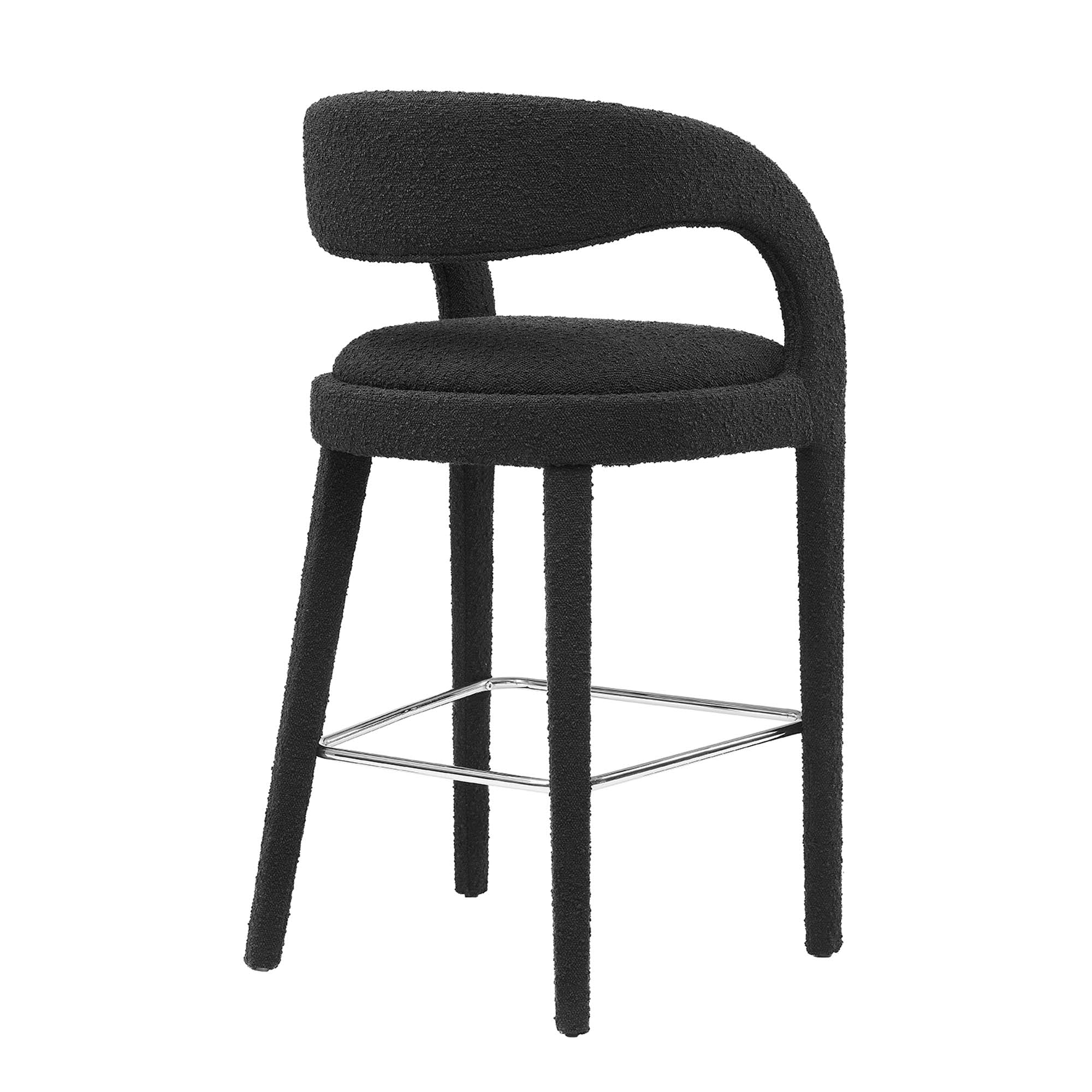 Pinnacle Boucle Upholstered Bar Stool Set of Two