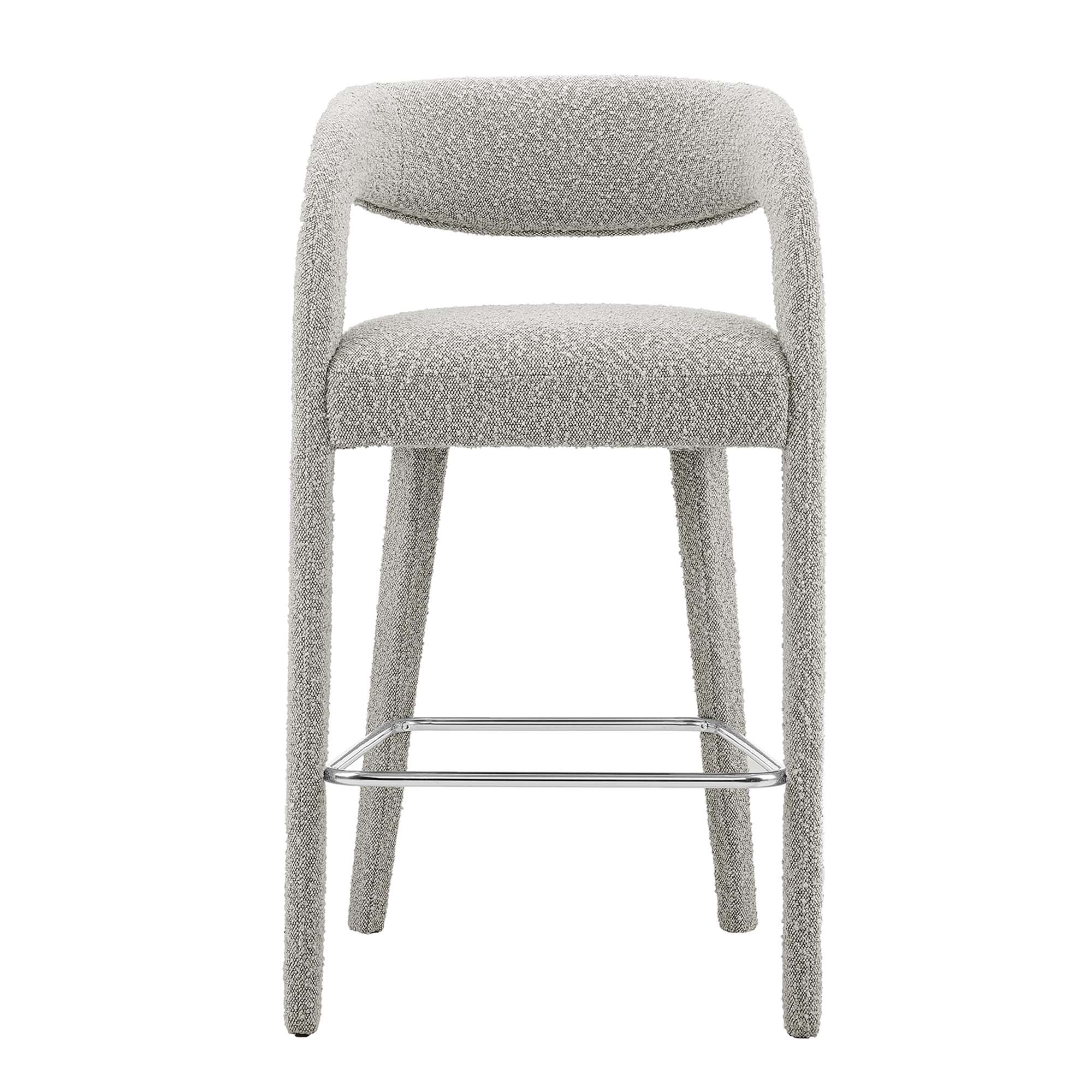 Pinnacle Boucle Upholstered Bar Stool Set of Two