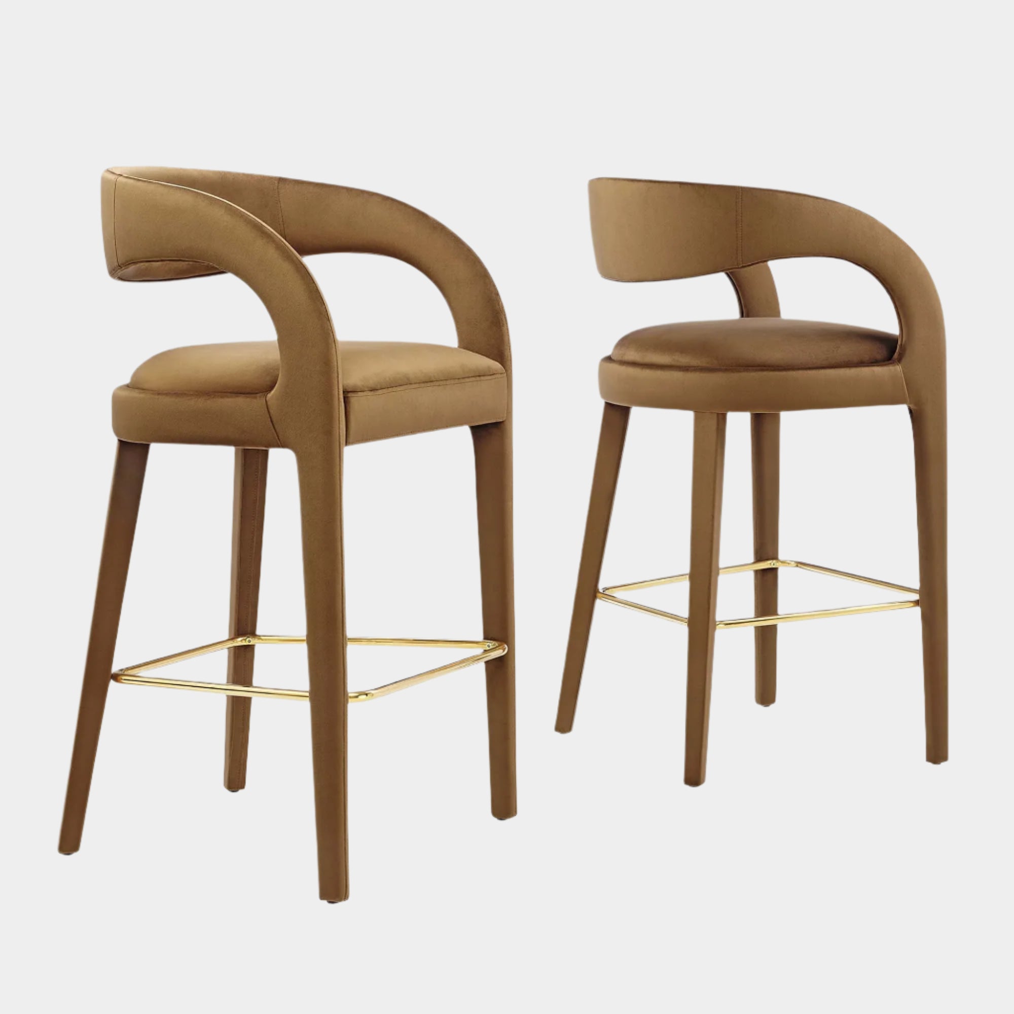 Pinnacle Performance Velvet Bar Stool Set of 2