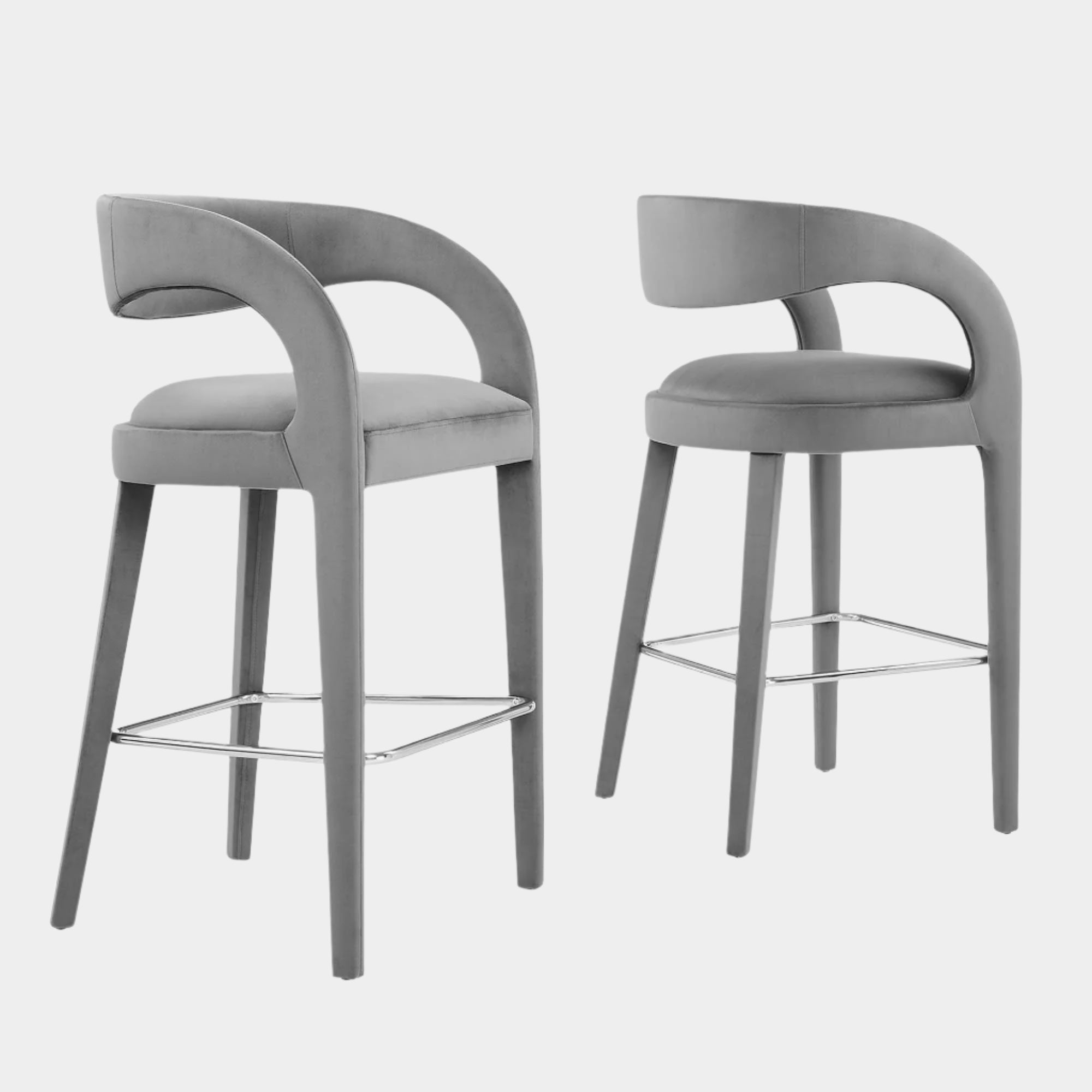 Pinnacle Performance Velvet Bar Stool Set of 2