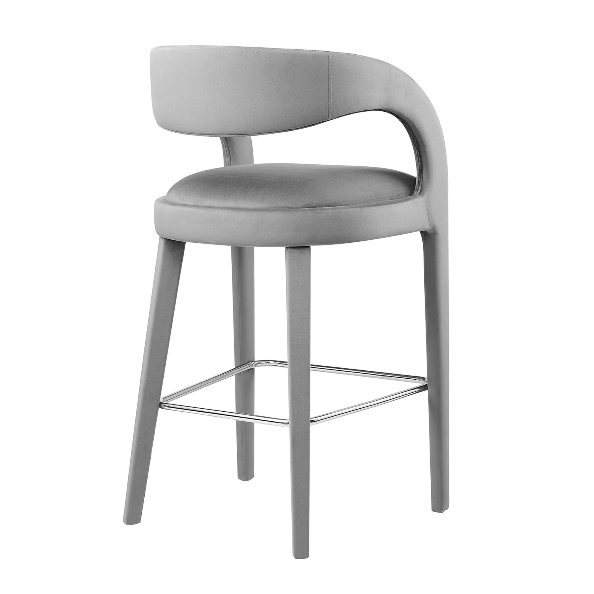 Pinnacle Performance Velvet Bar Stool Set of 2